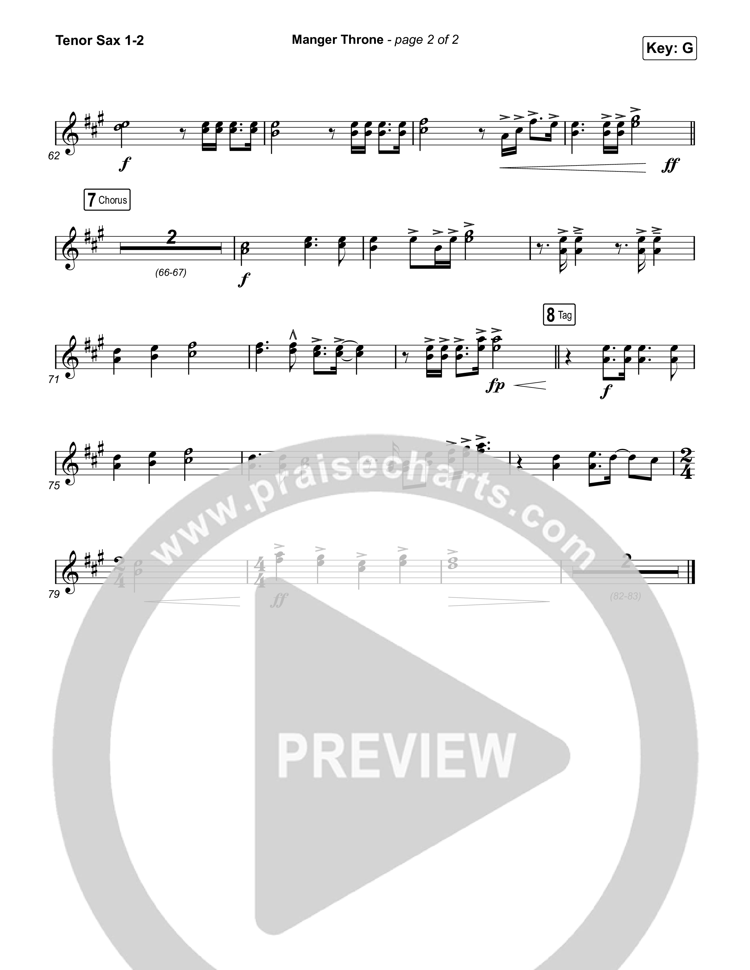 Manger Throne Tenor Sax 1/2 (Phil Wickham)