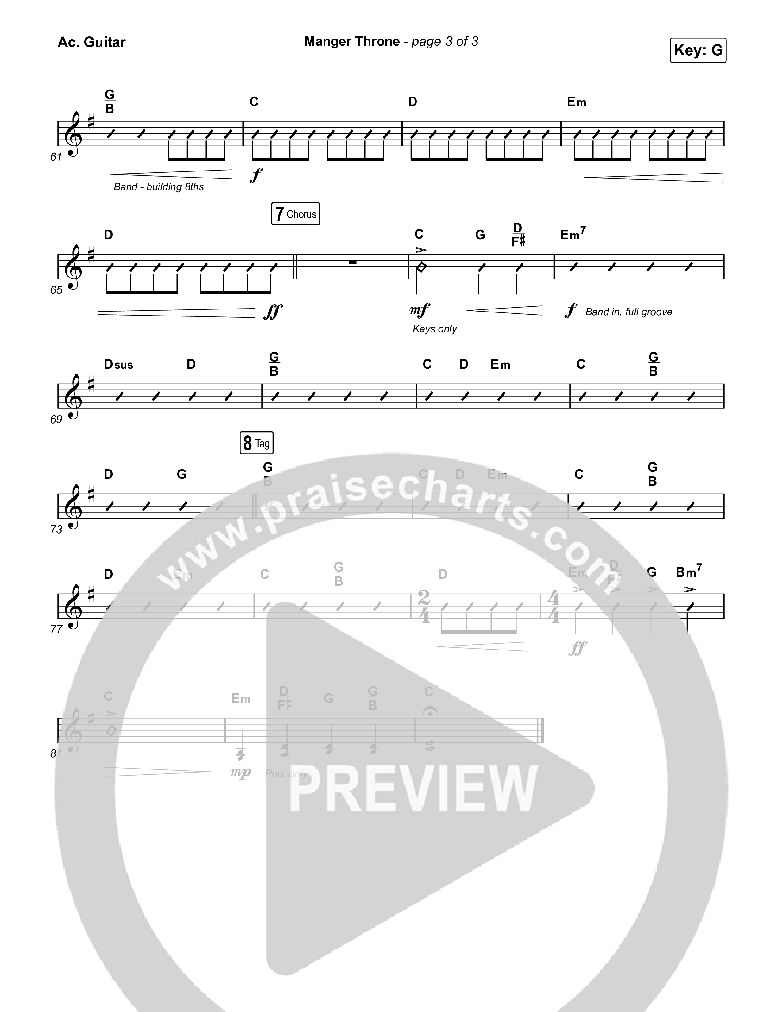 Manger Throne (Choral Anthem SATB) Acoustic Guitar (Phil Wickham / Arr. Erik Foster)