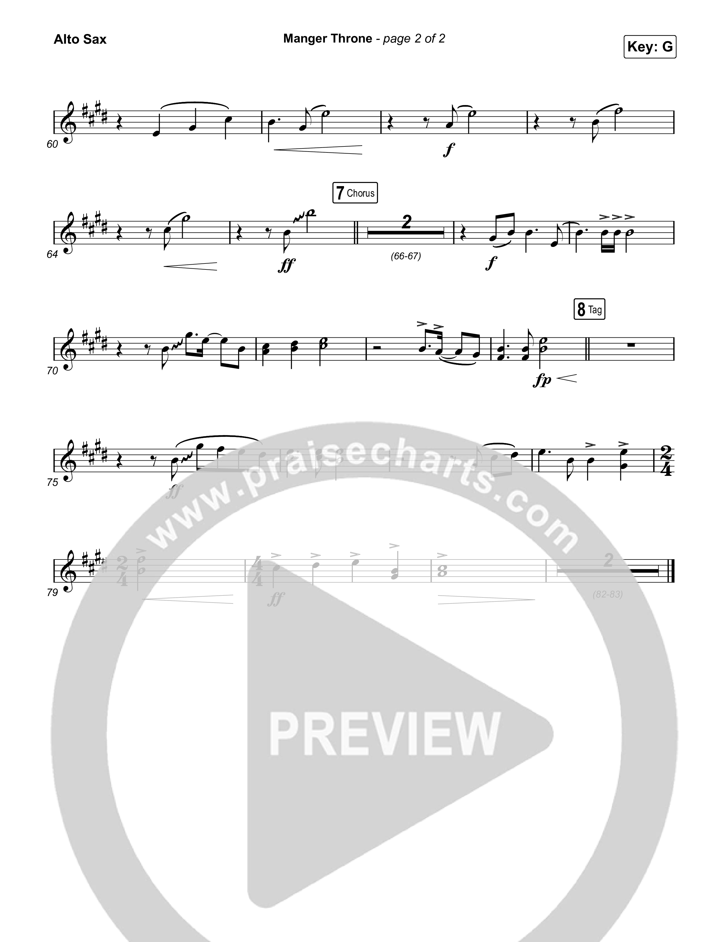 Manger Throne (Choral Anthem SATB) Alto Sax (Phil Wickham / Arr. Erik Foster)