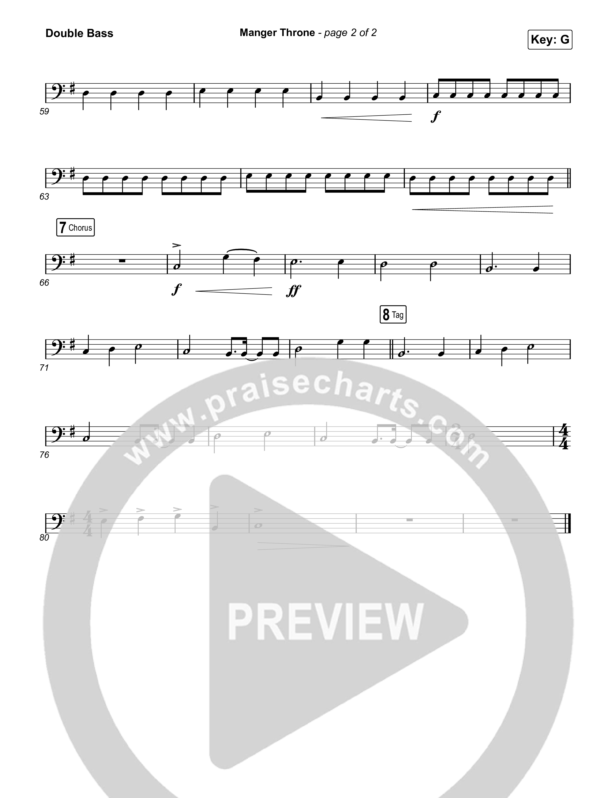Manger Throne (Choral Anthem SATB) Double Bass (Phil Wickham / Arr. Erik Foster)