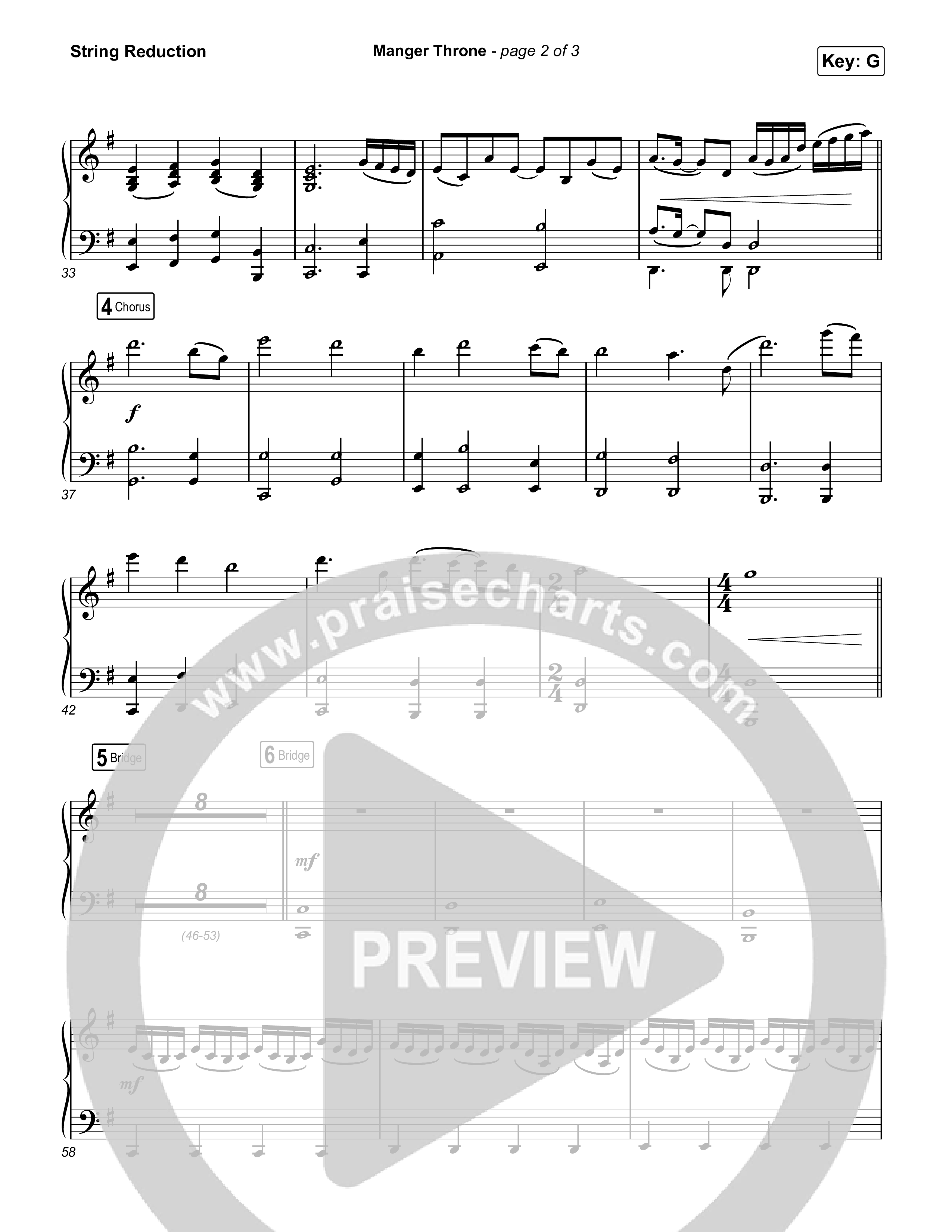 Manger Throne (Choral Anthem SATB) String Reduction (Phil Wickham / Arr. Erik Foster)