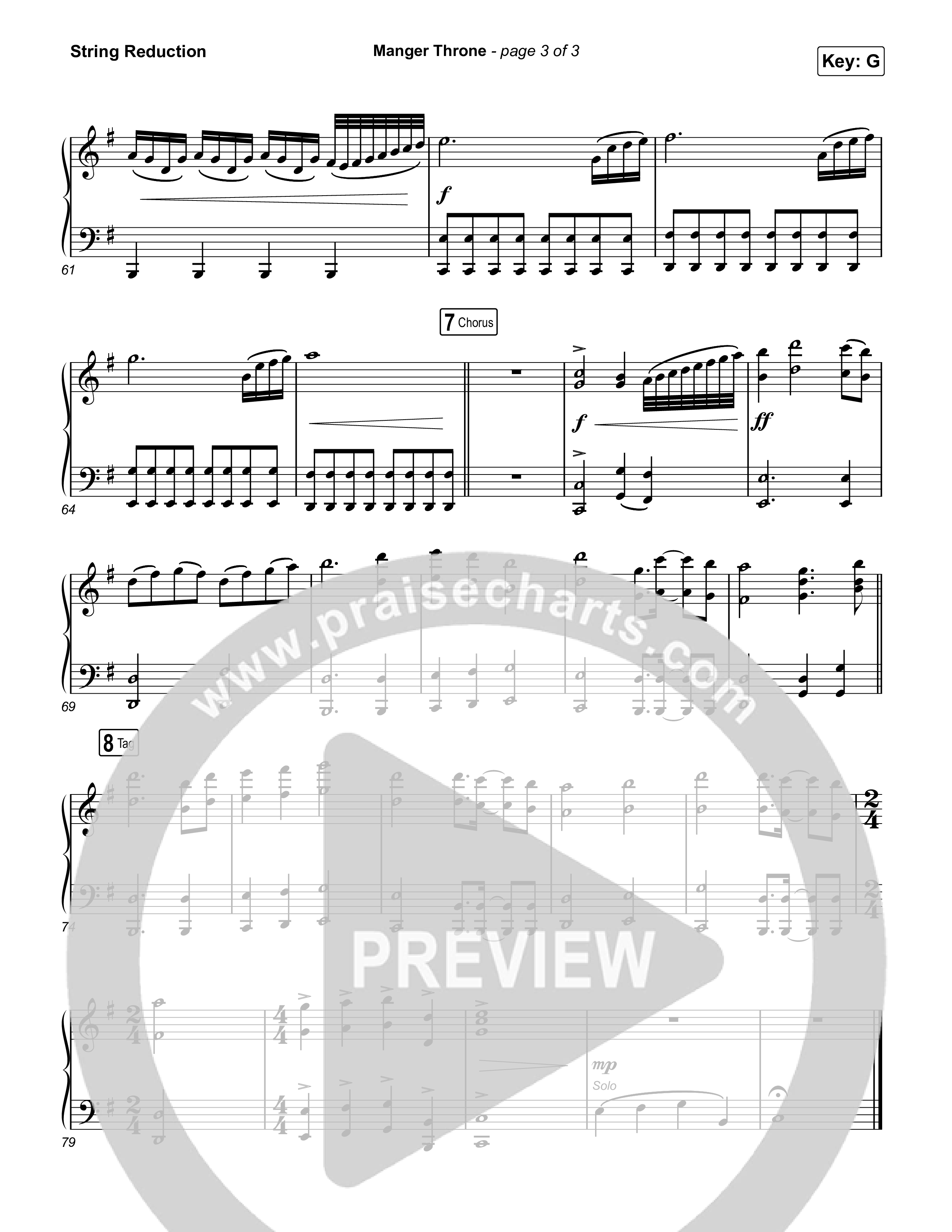 Manger Throne (Choral Anthem SATB) String Reduction (Phil Wickham / Arr. Erik Foster)