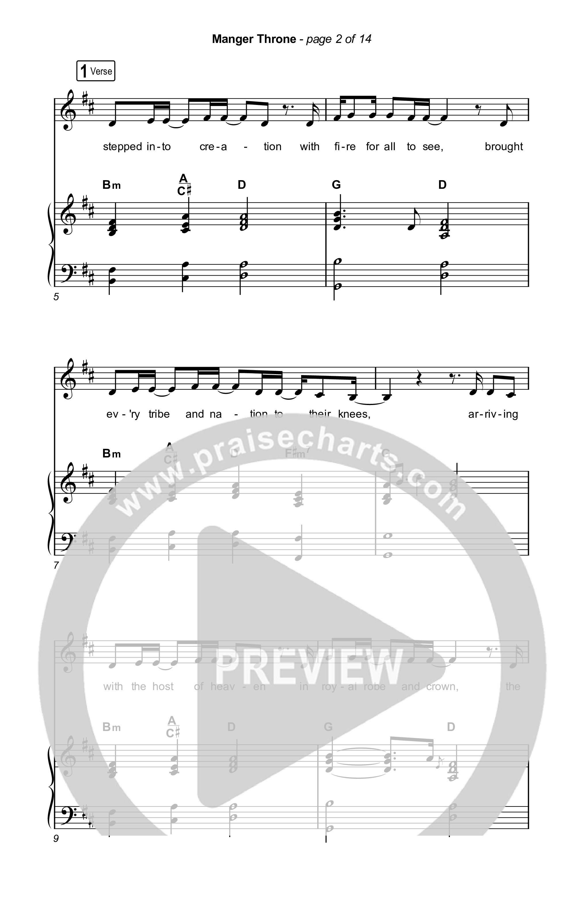 Manger Throne (Worship Choir/SAB) Octavo (SAB & Pno) (Phil Wickham / Arr. Erik Foster)