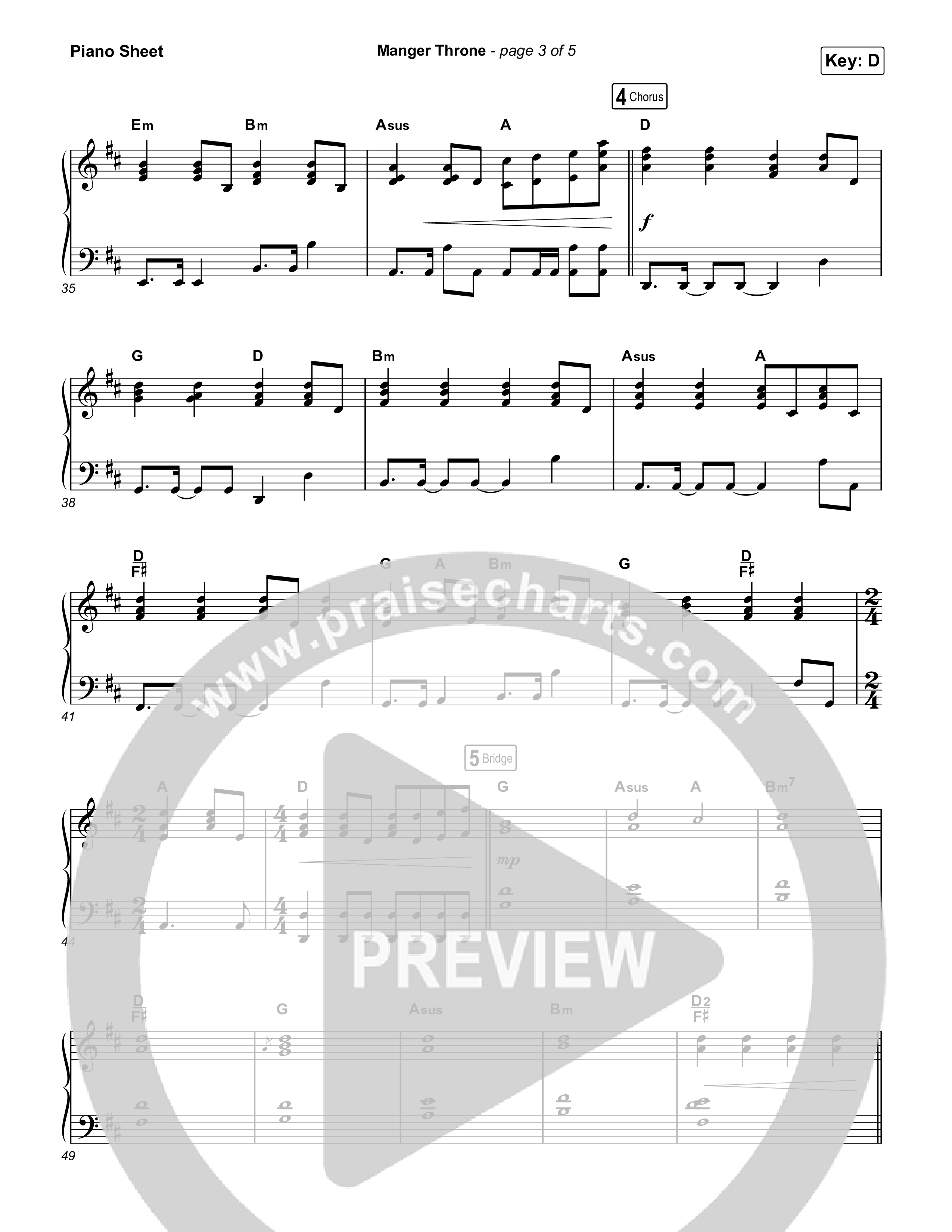 Manger Throne (Worship Choir/SAB) Piano Sheet (Phil Wickham / Arr. Erik Foster)