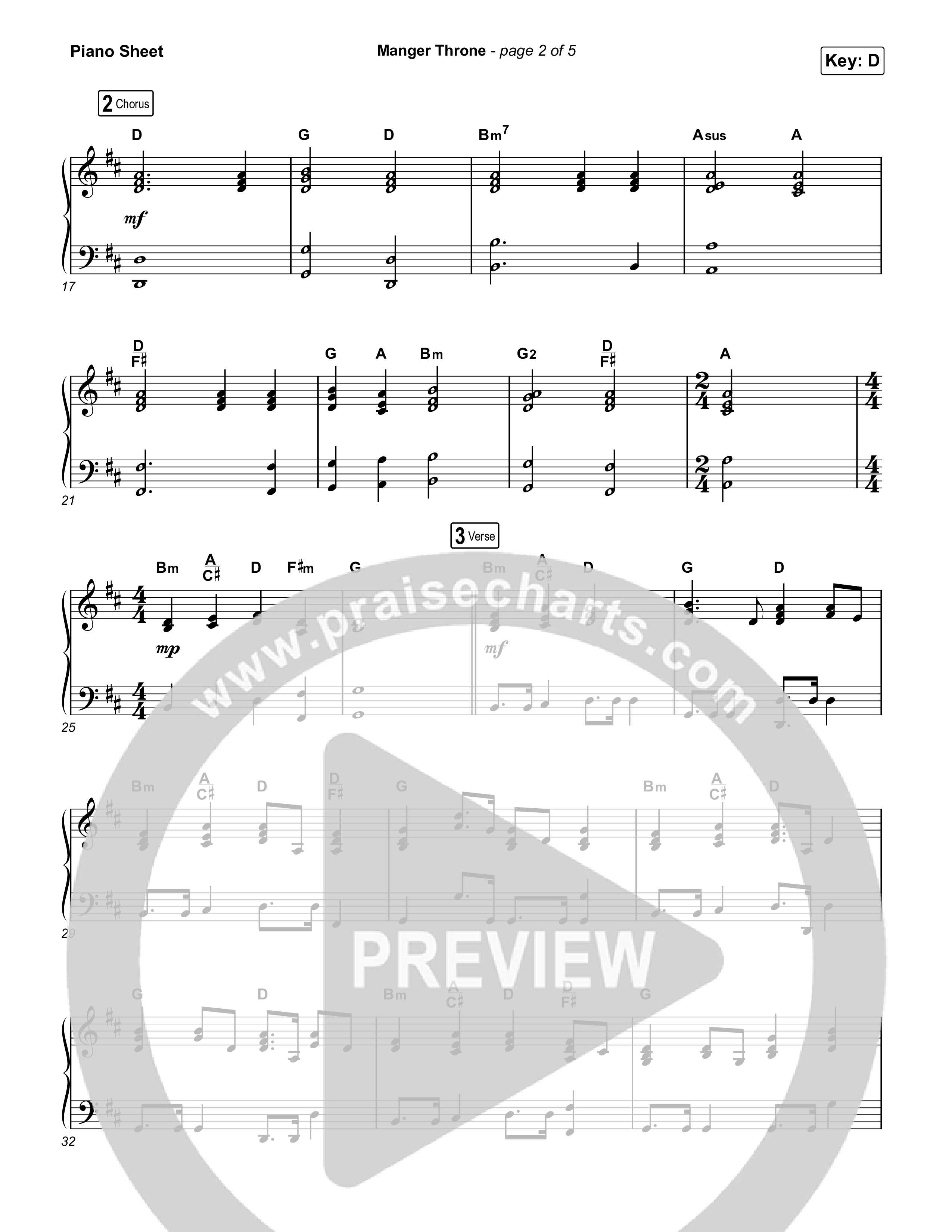 Manger Throne (Unison/2-Part) Piano Sheet (Phil Wickham / Arr. Erik Foster)