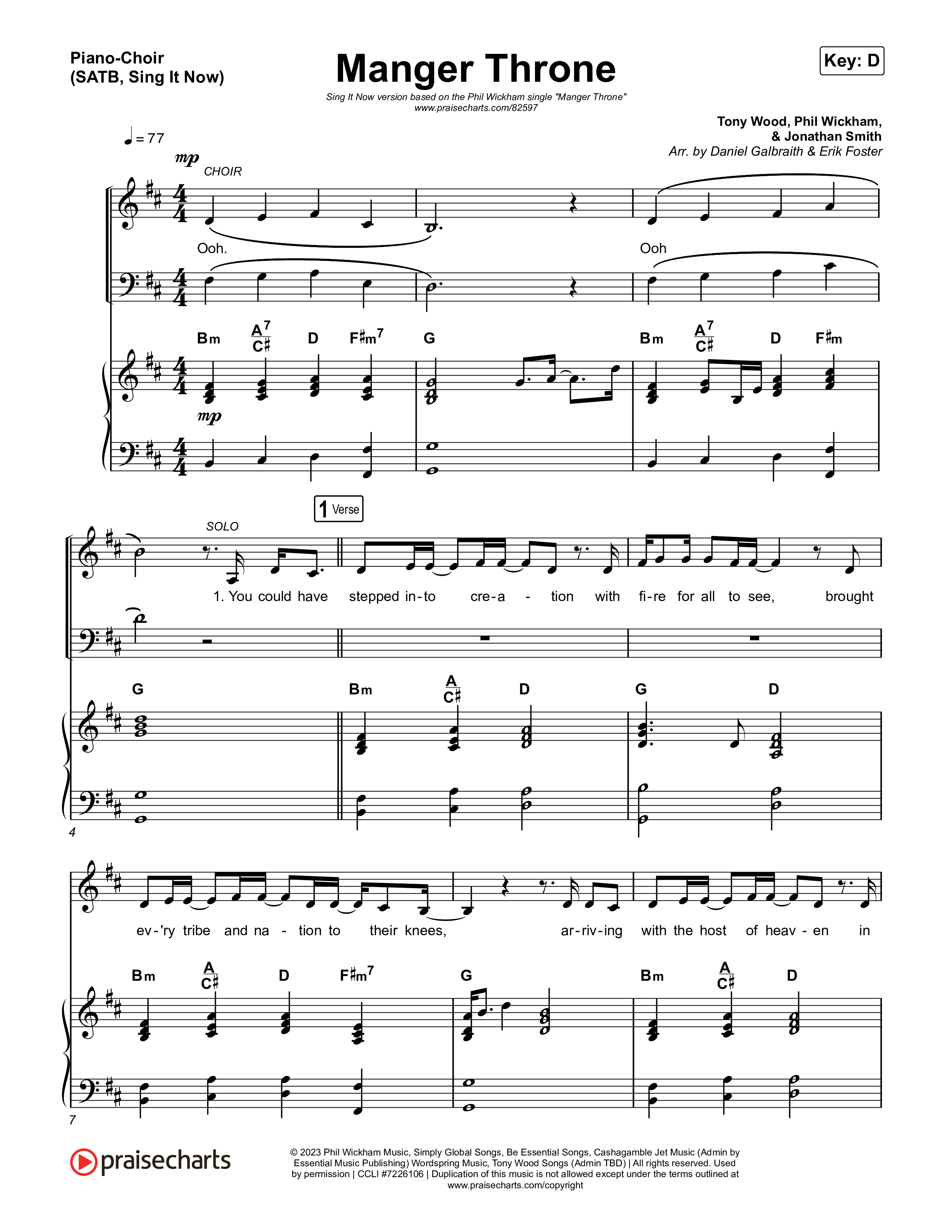 Manger Throne (Sing It Now) Piano/Choir (SATB) (Phil Wickham / Arr. Erik Foster)