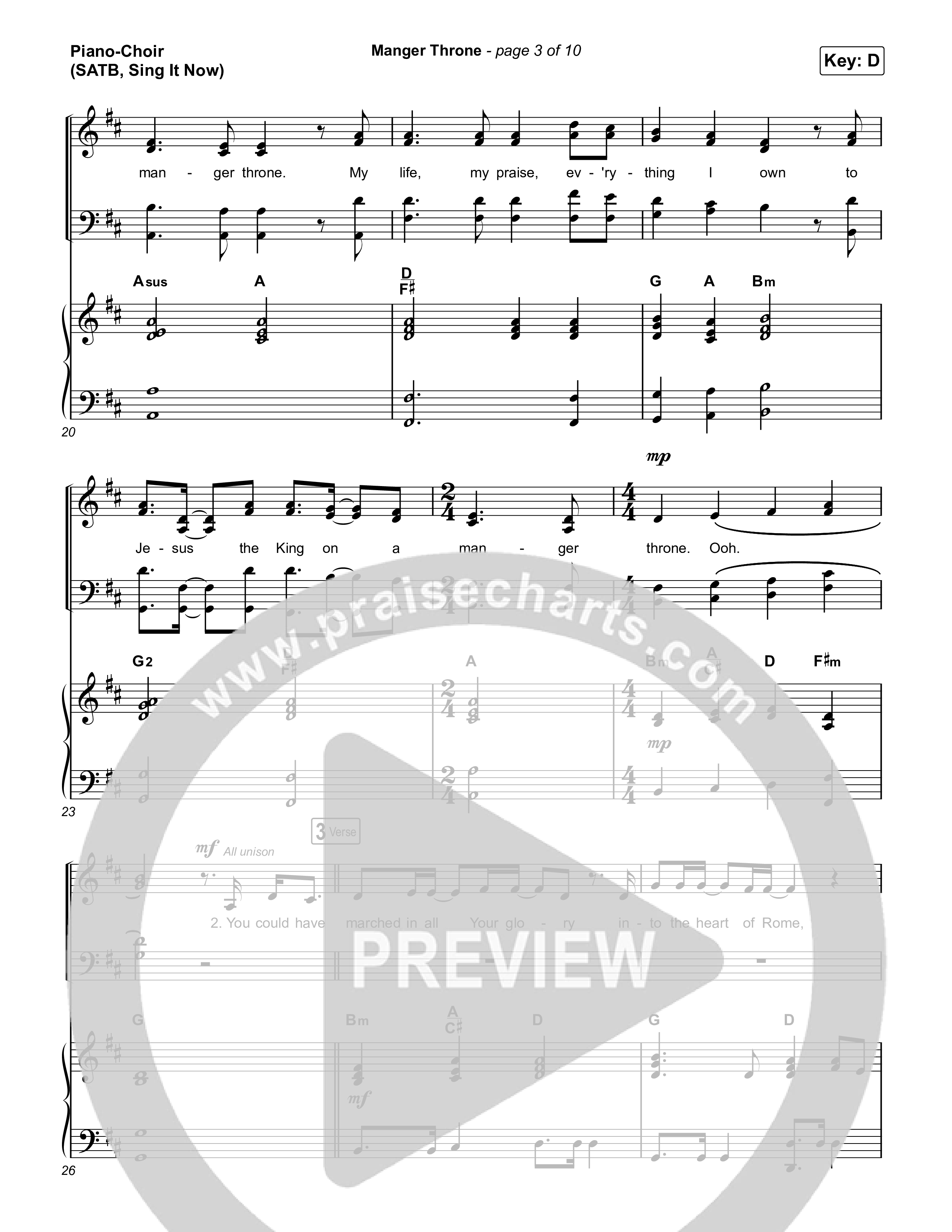 Manger Throne (Sing It Now) Piano/Choir (SATB) (Phil Wickham / Arr. Erik Foster)