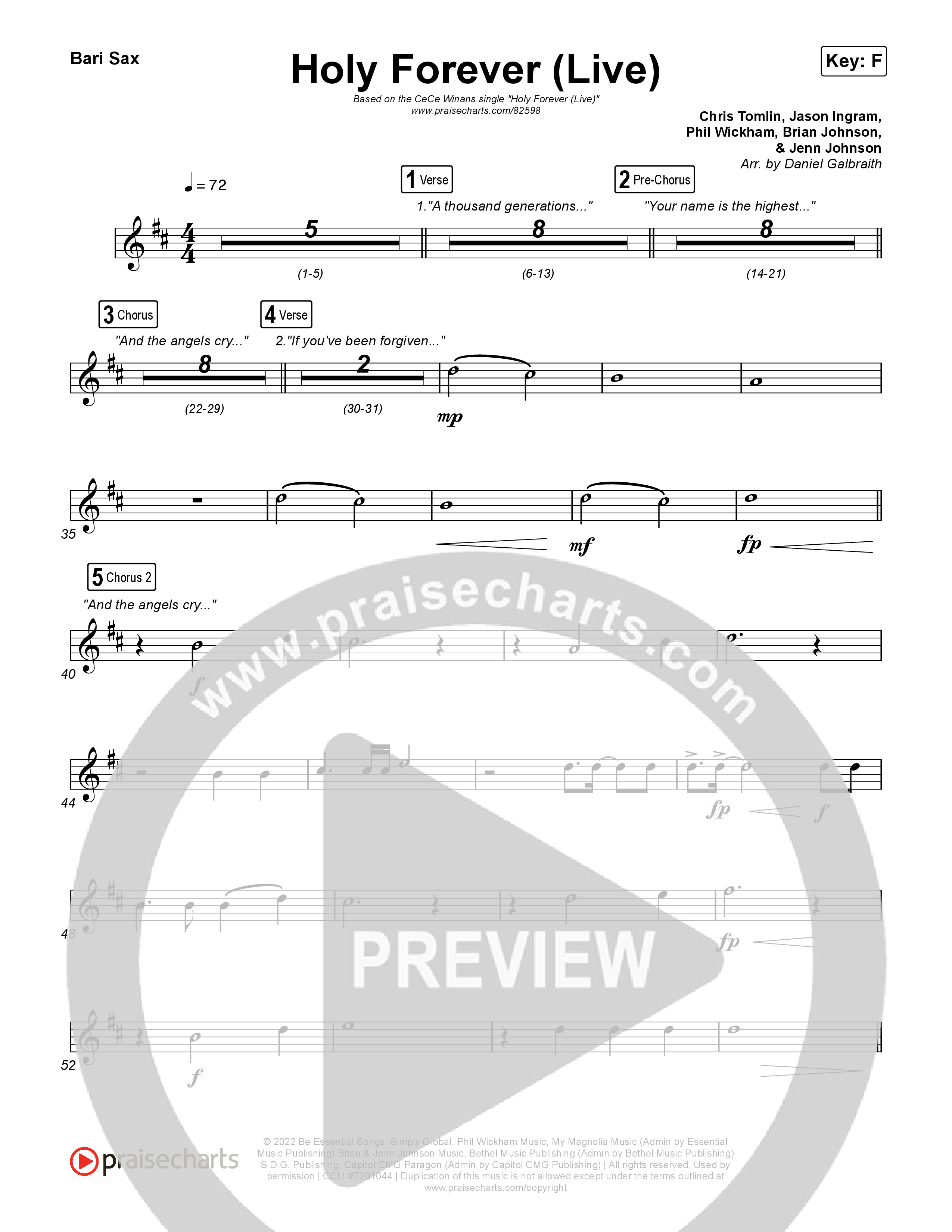 Holy Forever (Live) Bari Sax (CeCe Winans)