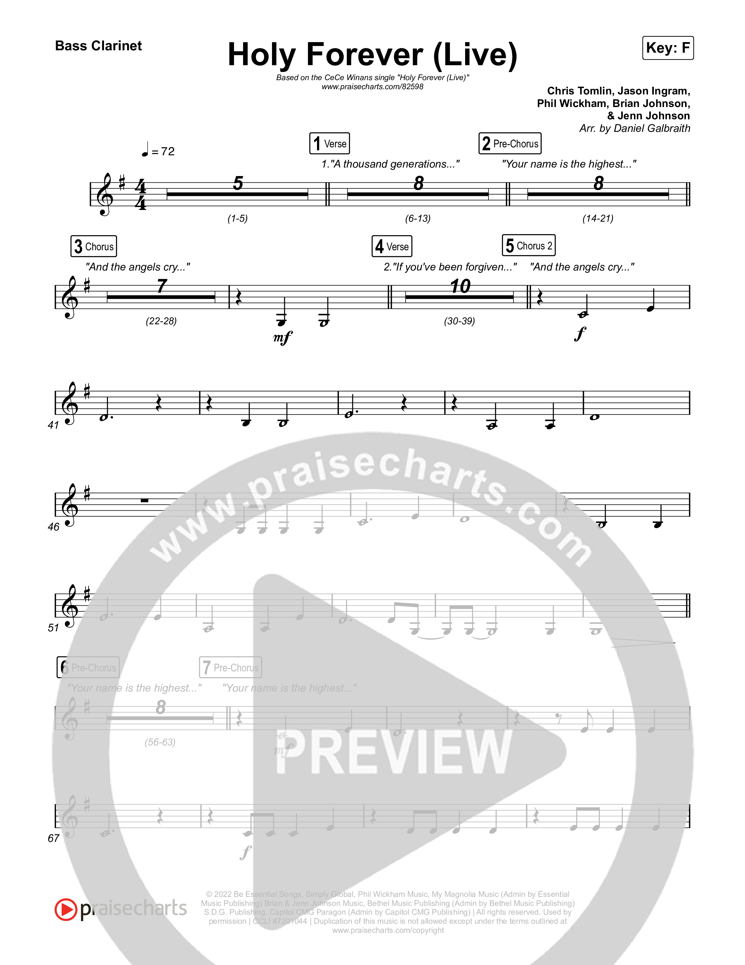 Holy Forever (Live) Clarinet 1,2 (CeCe Winans)