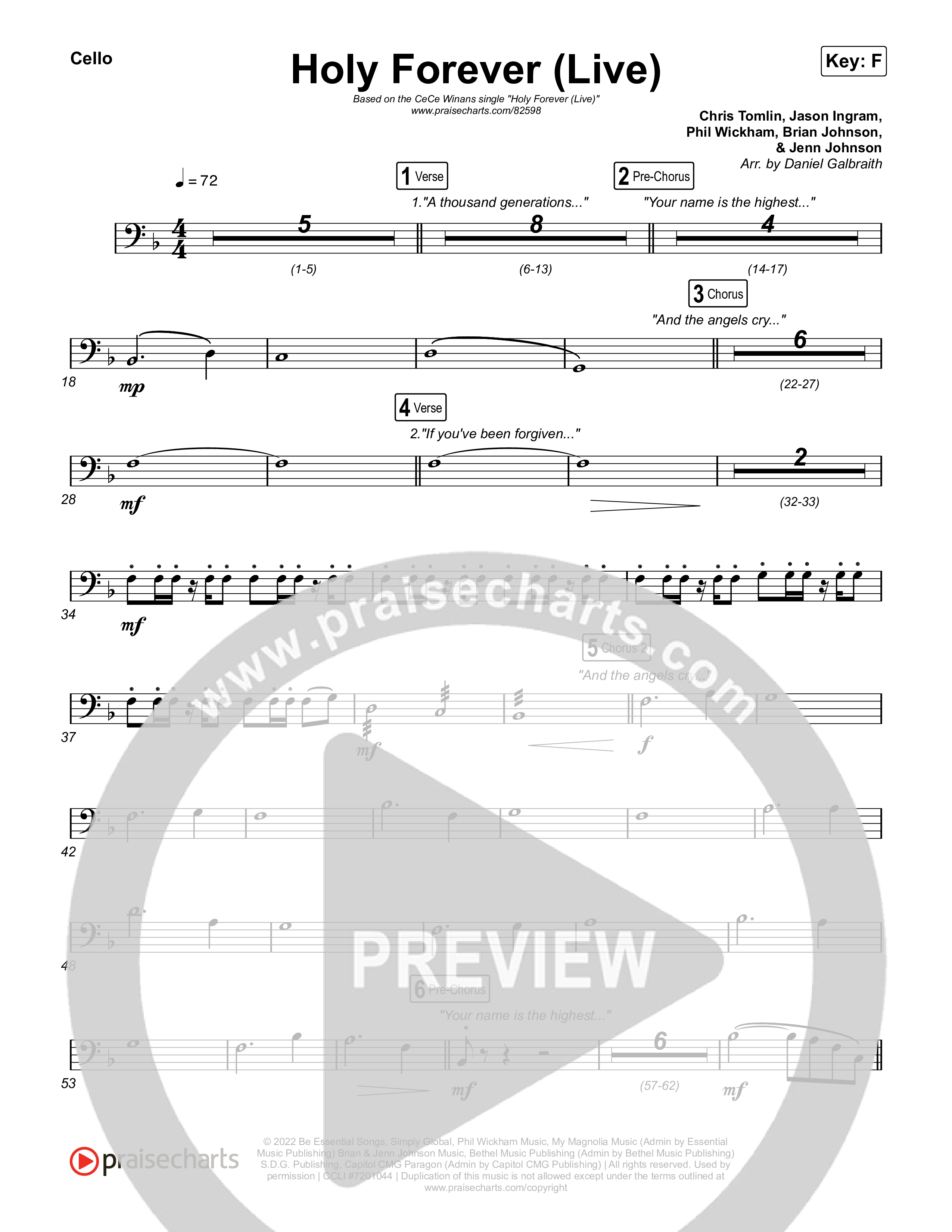 Holy Forever (Live) Cello (CeCe Winans)