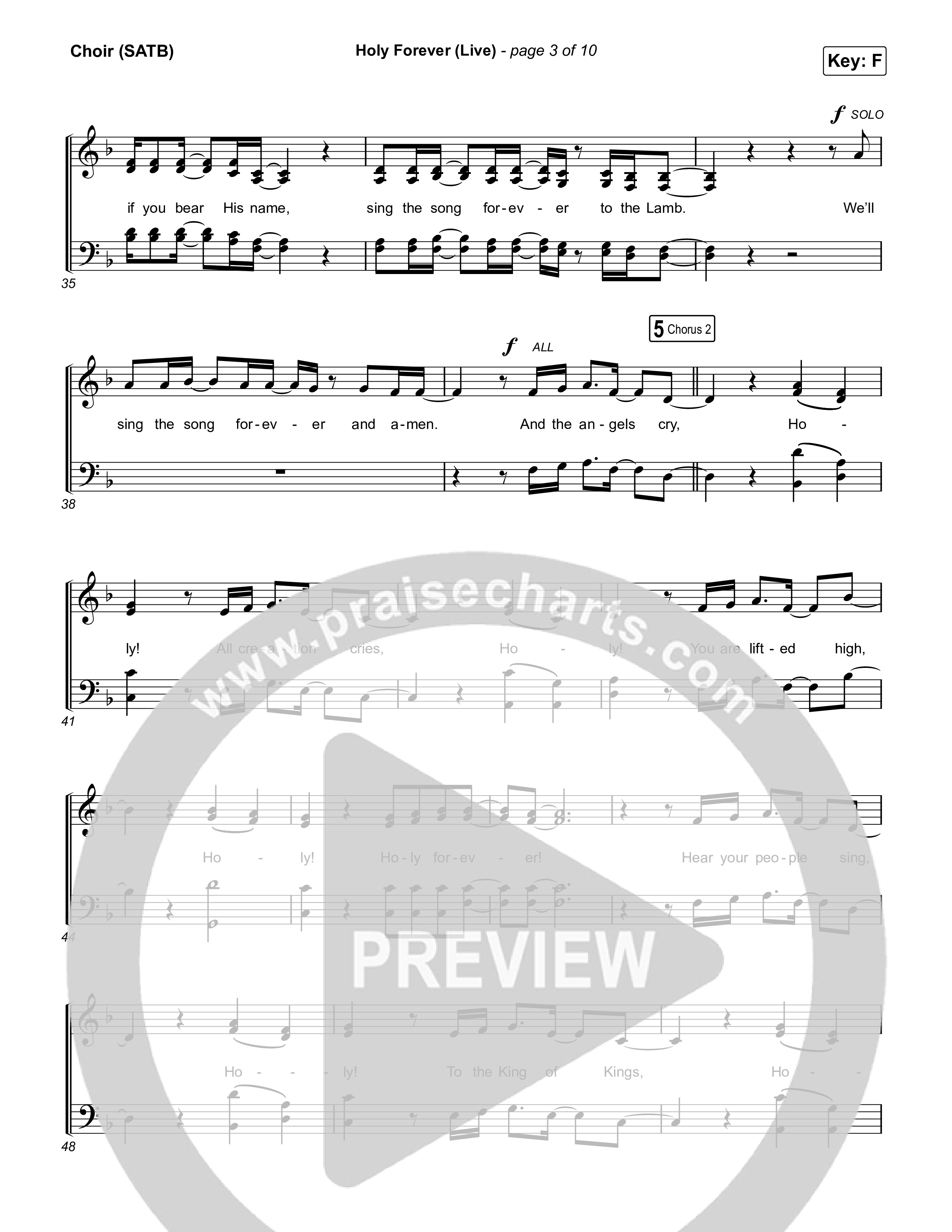 Holy Forever (Live) Choir Sheet (SATB) (CeCe Winans)
