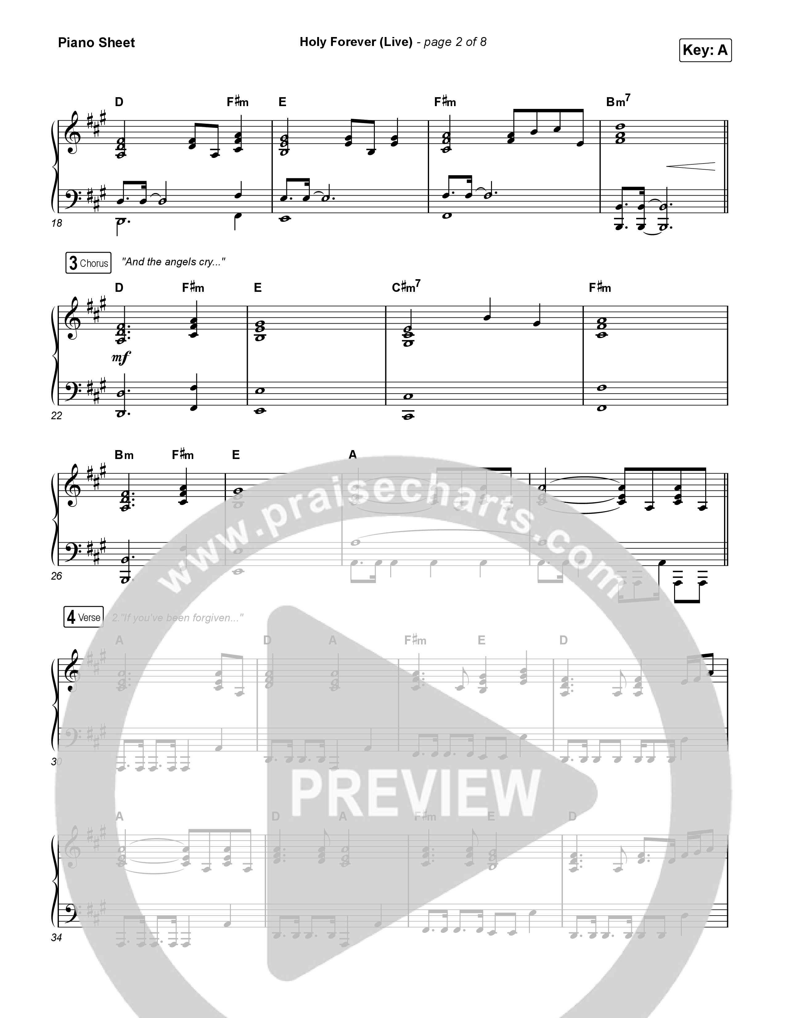 Holy Forever (Live) Piano Sheet (CeCe Winans)