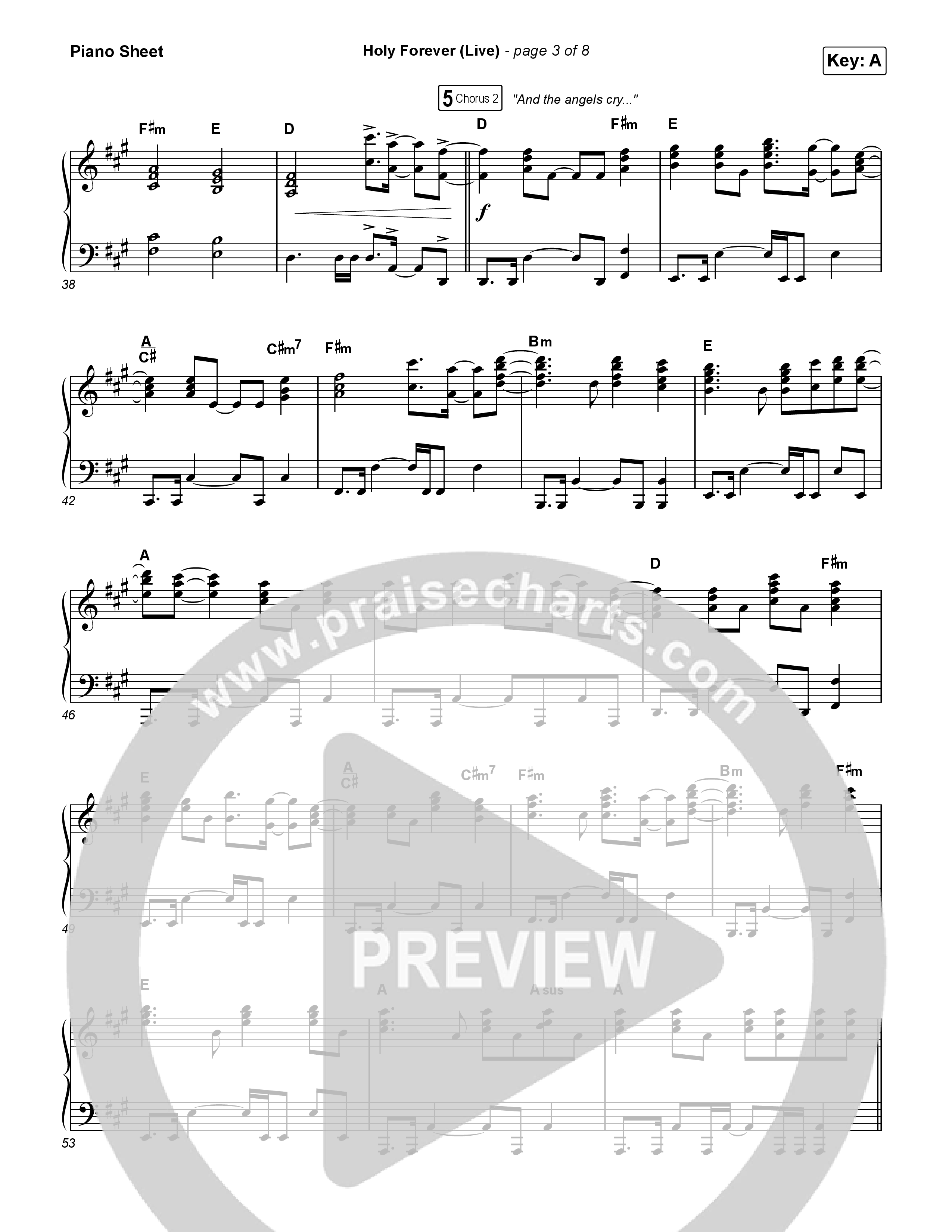 Holy Forever (Live) Piano Sheet (CeCe Winans)