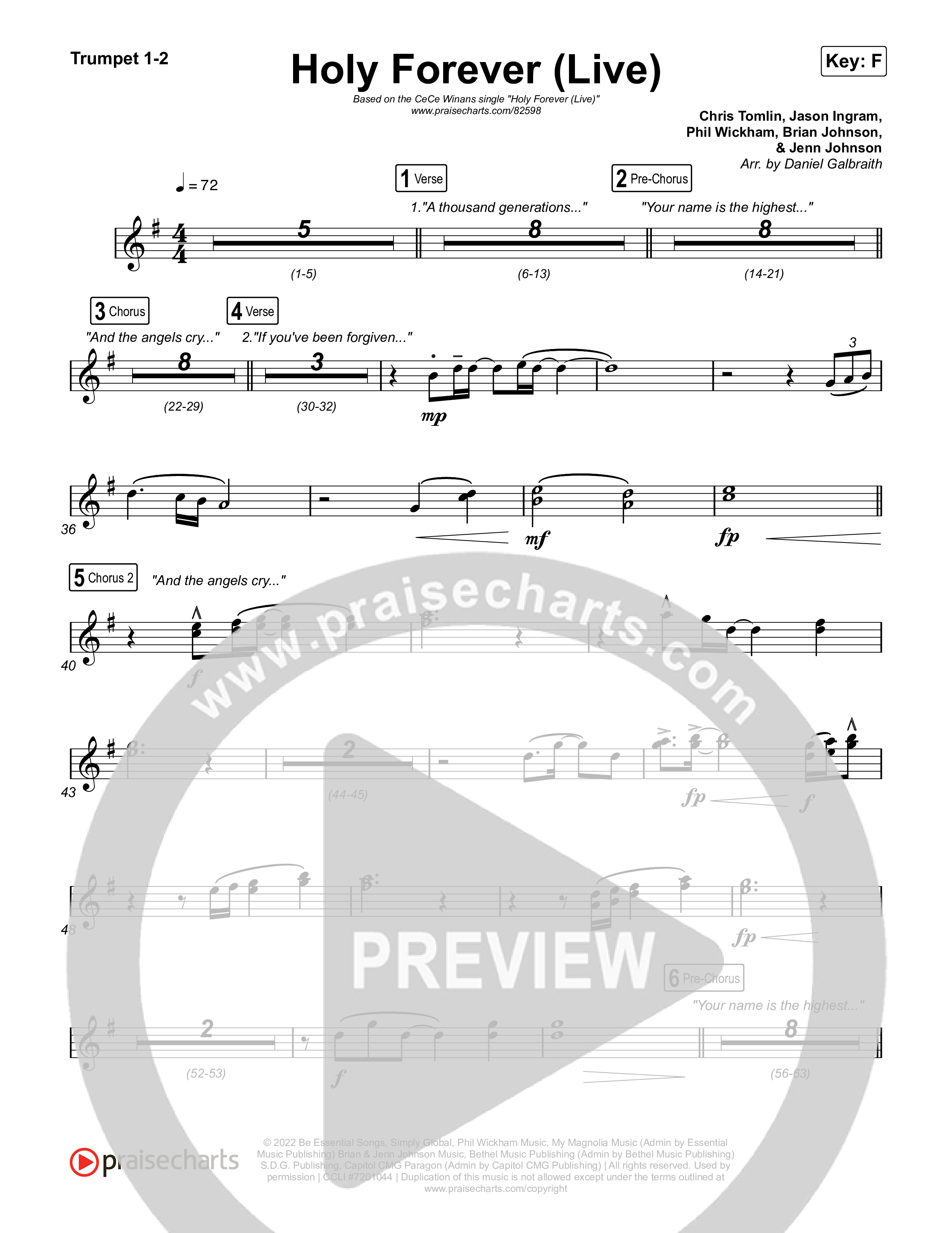 Holy Forever (Live) Trumpet 1,2 (CeCe Winans)