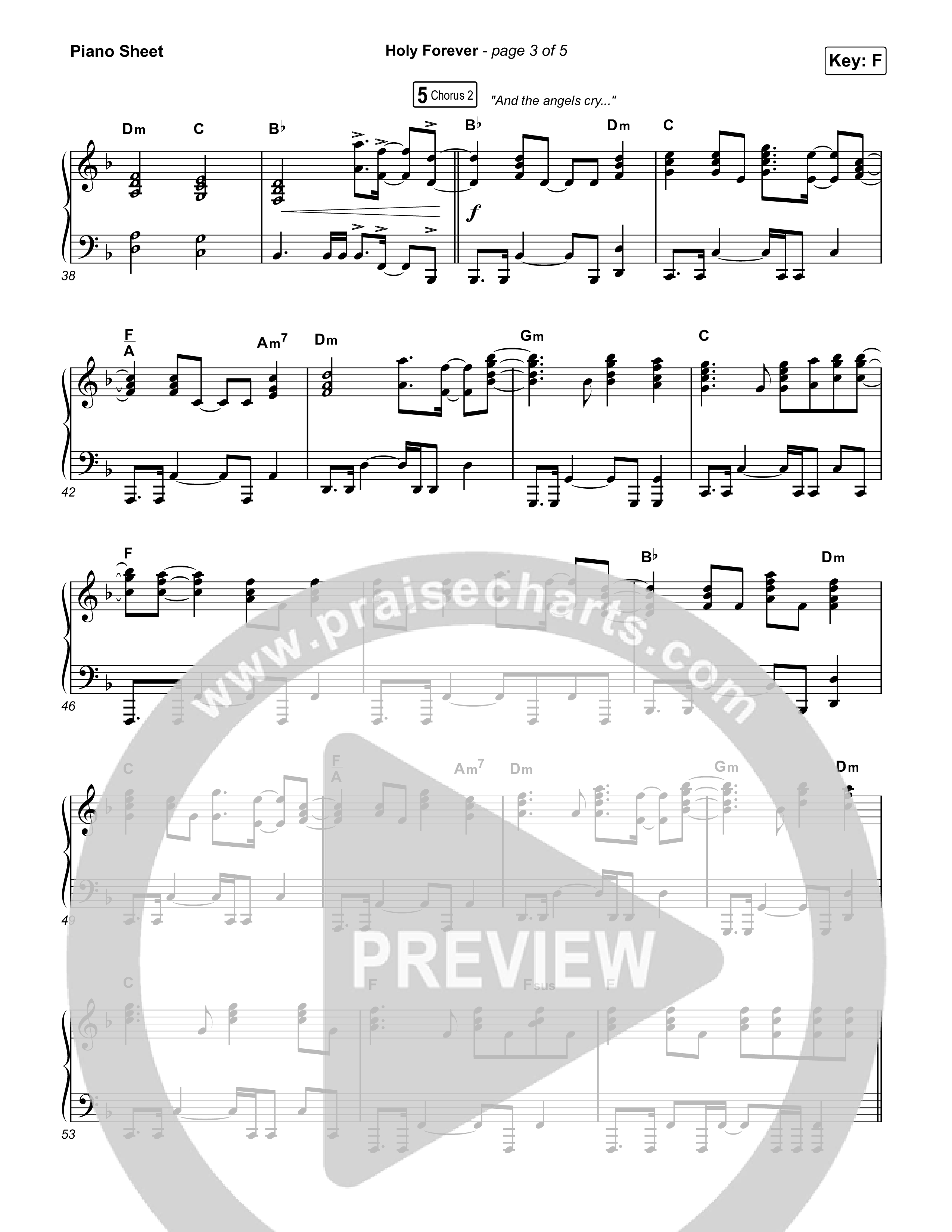 Holy Forever (Single Version) Piano Sheet (CeCe Winans)