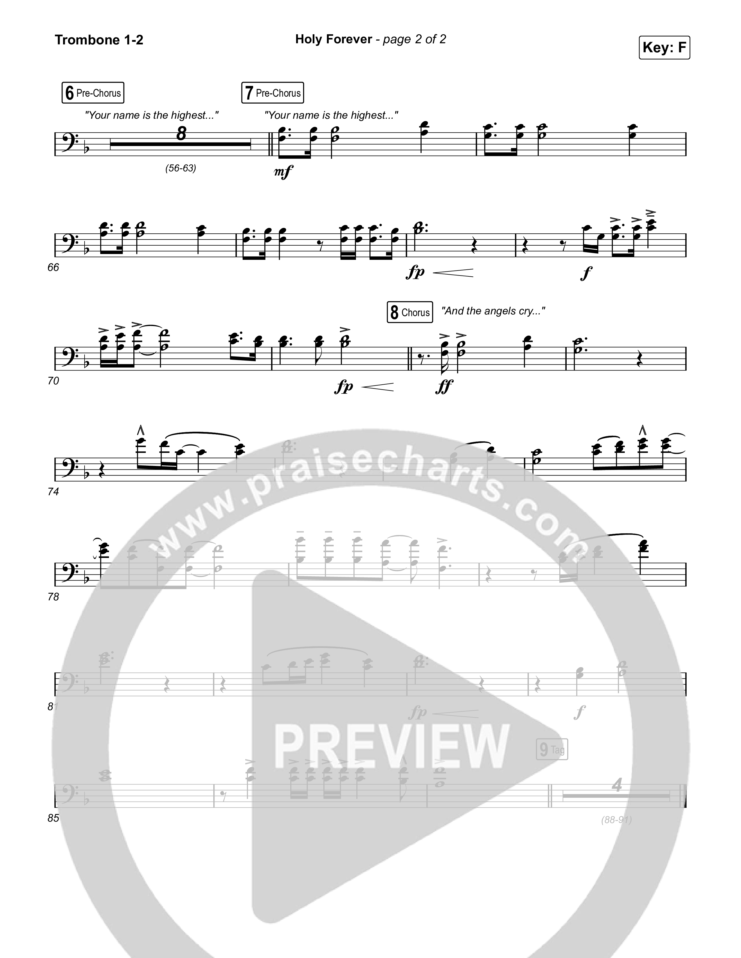 Holy Forever (Single Version) Trombone 1,2 (CeCe Winans)