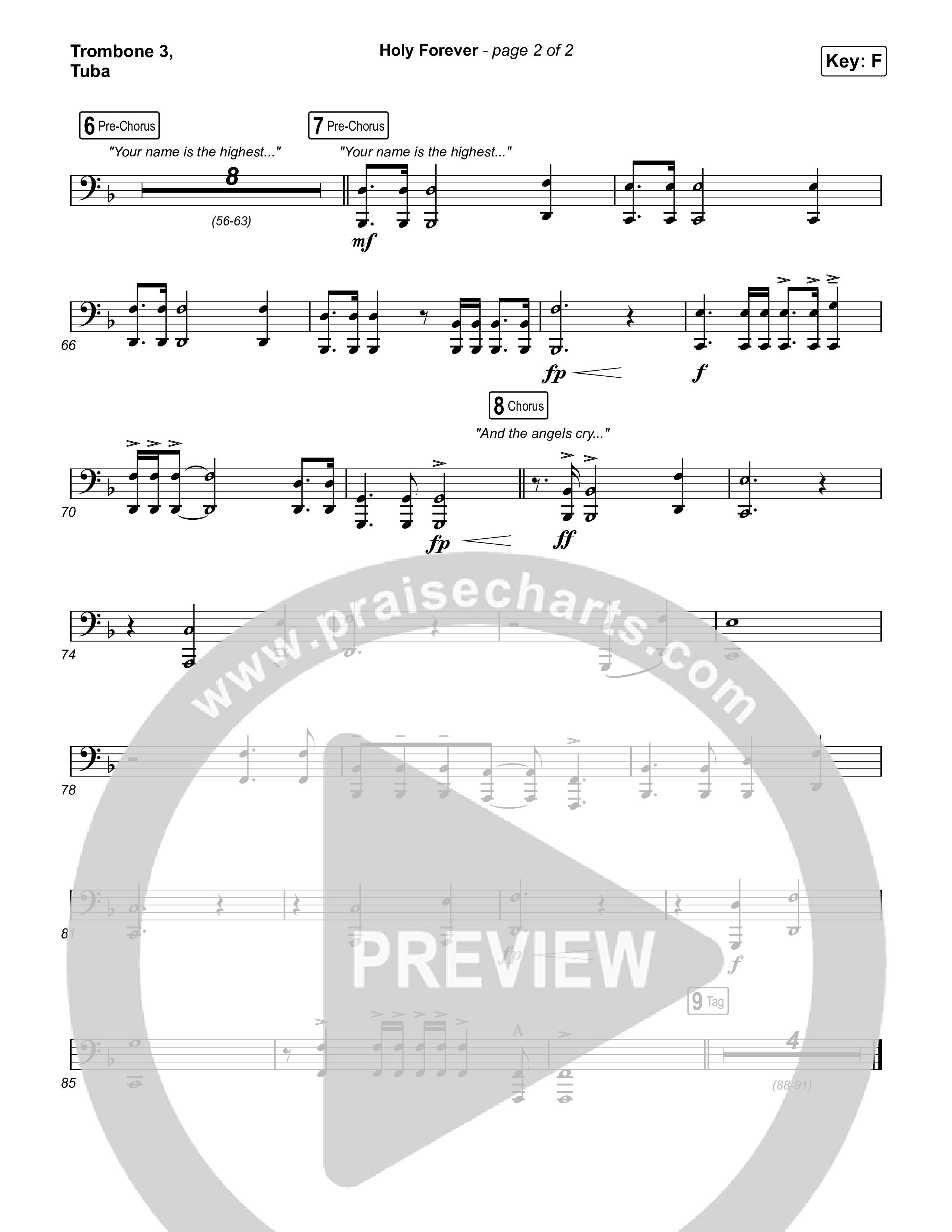 Holy Forever (Single Version) Trombone 3/Tuba (CeCe Winans)