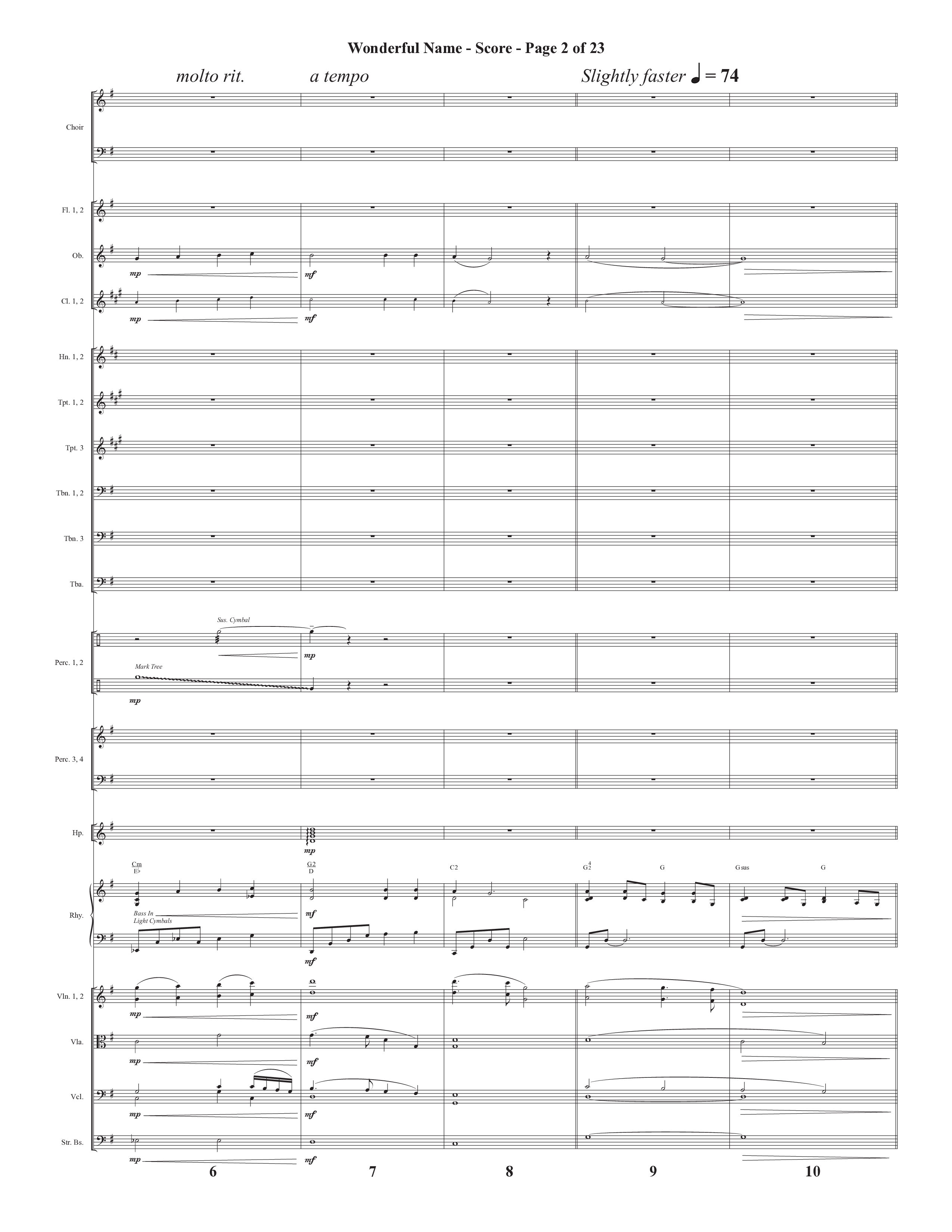 Wonderful Name (Choral Anthem SATB) Orchestration (Semsen Music / Arr. John Bolin / Orch. Cliff Duren)