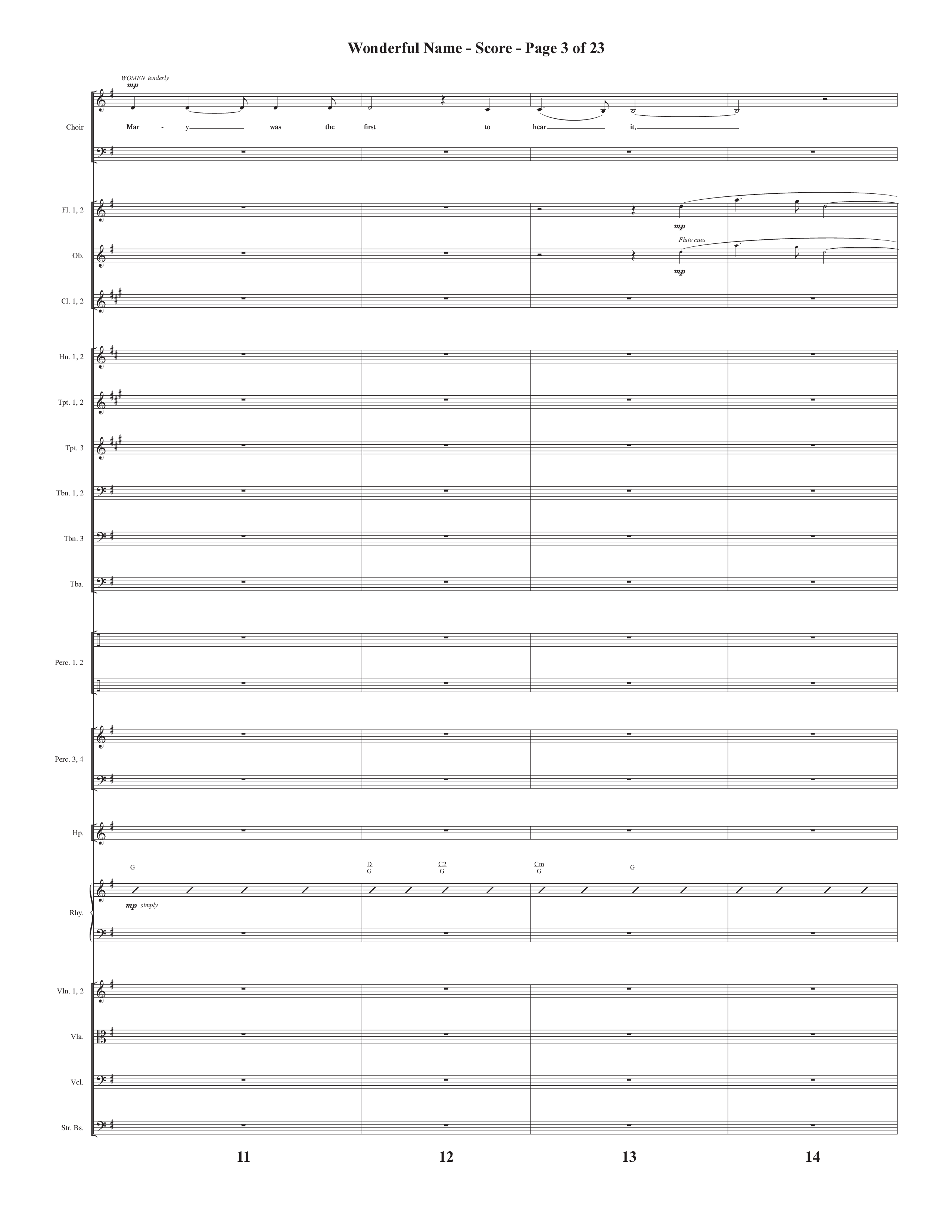 Wonderful Name (Choral Anthem SATB) Orchestration (Semsen Music / Arr. John Bolin / Orch. Cliff Duren)