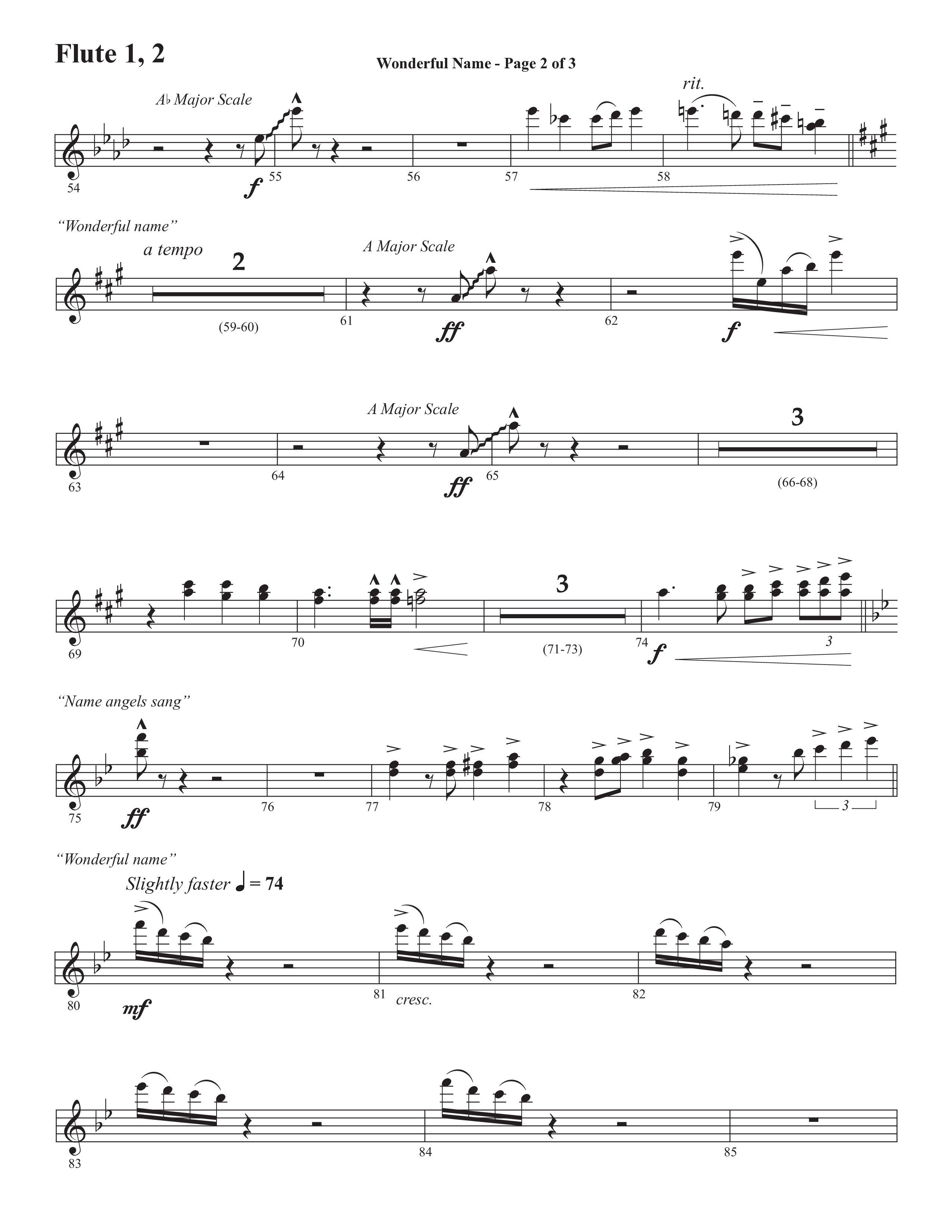 Wonderful Name (Choral Anthem SATB) Flute 1/2 (Semsen Music / Arr. John Bolin / Orch. Cliff Duren)