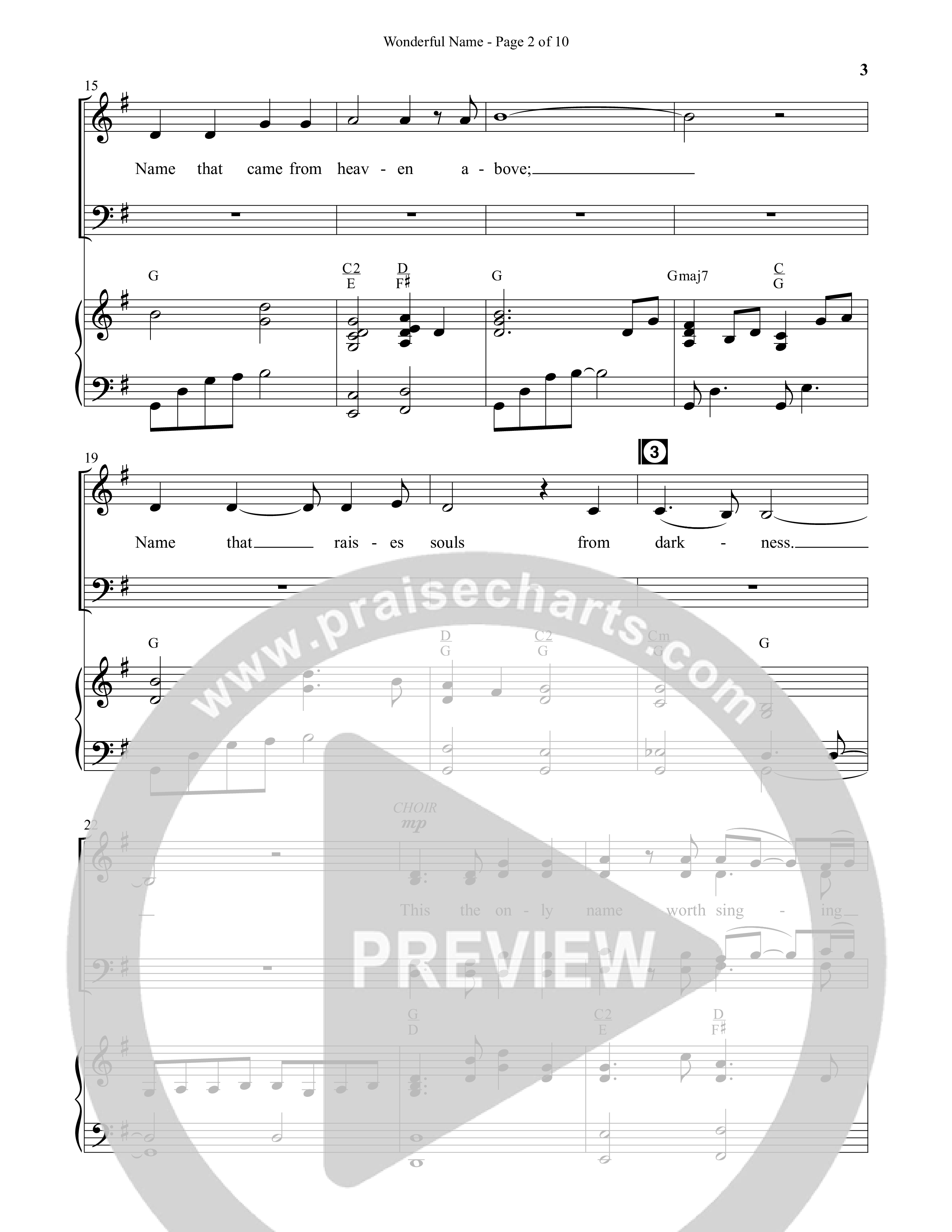 Wonderful Name (Choral Anthem SATB) Anthem (SATB/Piano) (Semsen Music / Arr. John Bolin / Orch. Cliff Duren)