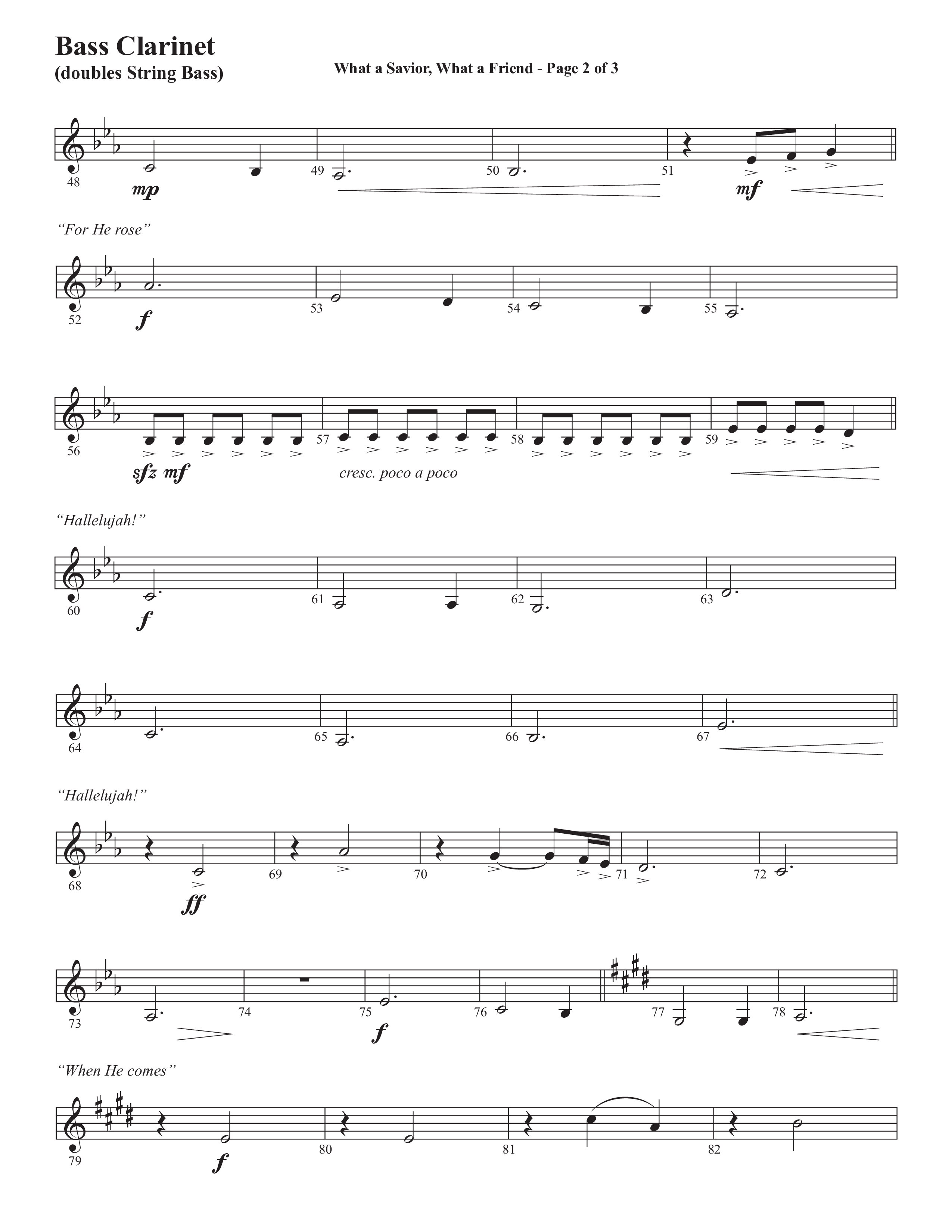 What A Savior What A Friend (Choral Anthem SATB) Bass Clarinet (Semsen Music / Arr. John Bolin / Orch. David Shipps)