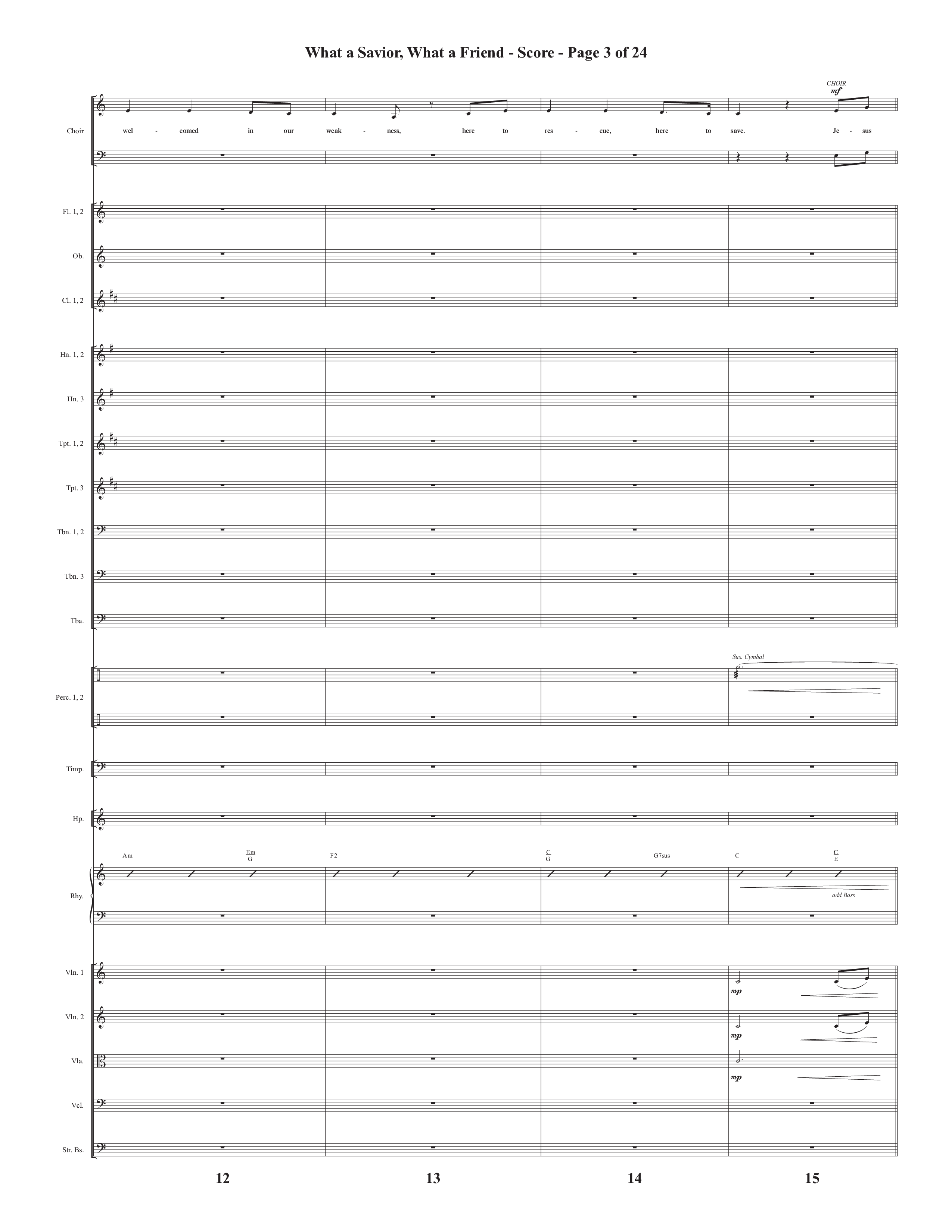 What A Savior What A Friend (Choral Anthem SATB) Conductor's Score (Semsen Music / Arr. John Bolin / Orch. David Shipps)