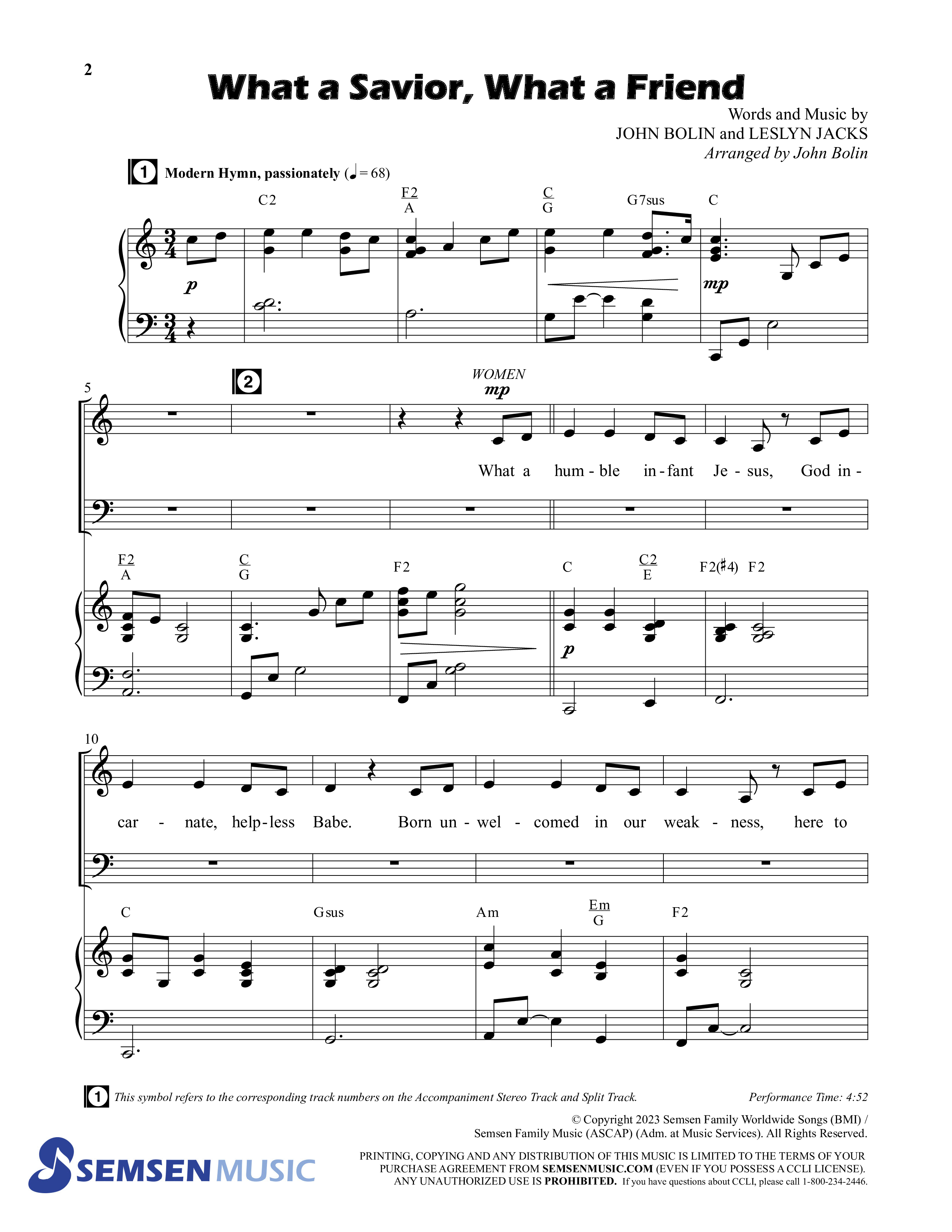 What A Savior What A Friend (Choral Anthem SATB) Anthem (SATB/Piano) (Semsen Music / Arr. John Bolin / Orch. David Shipps)