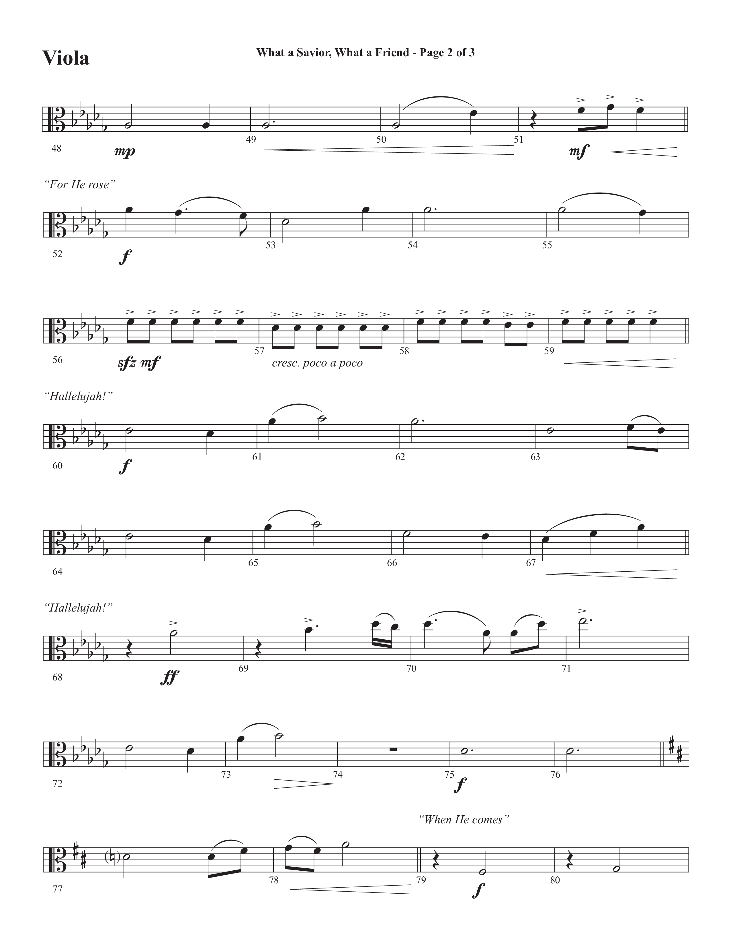 What A Savior What A Friend (Choral Anthem SATB) Viola (Semsen Music / Arr. John Bolin / Orch. David Shipps)