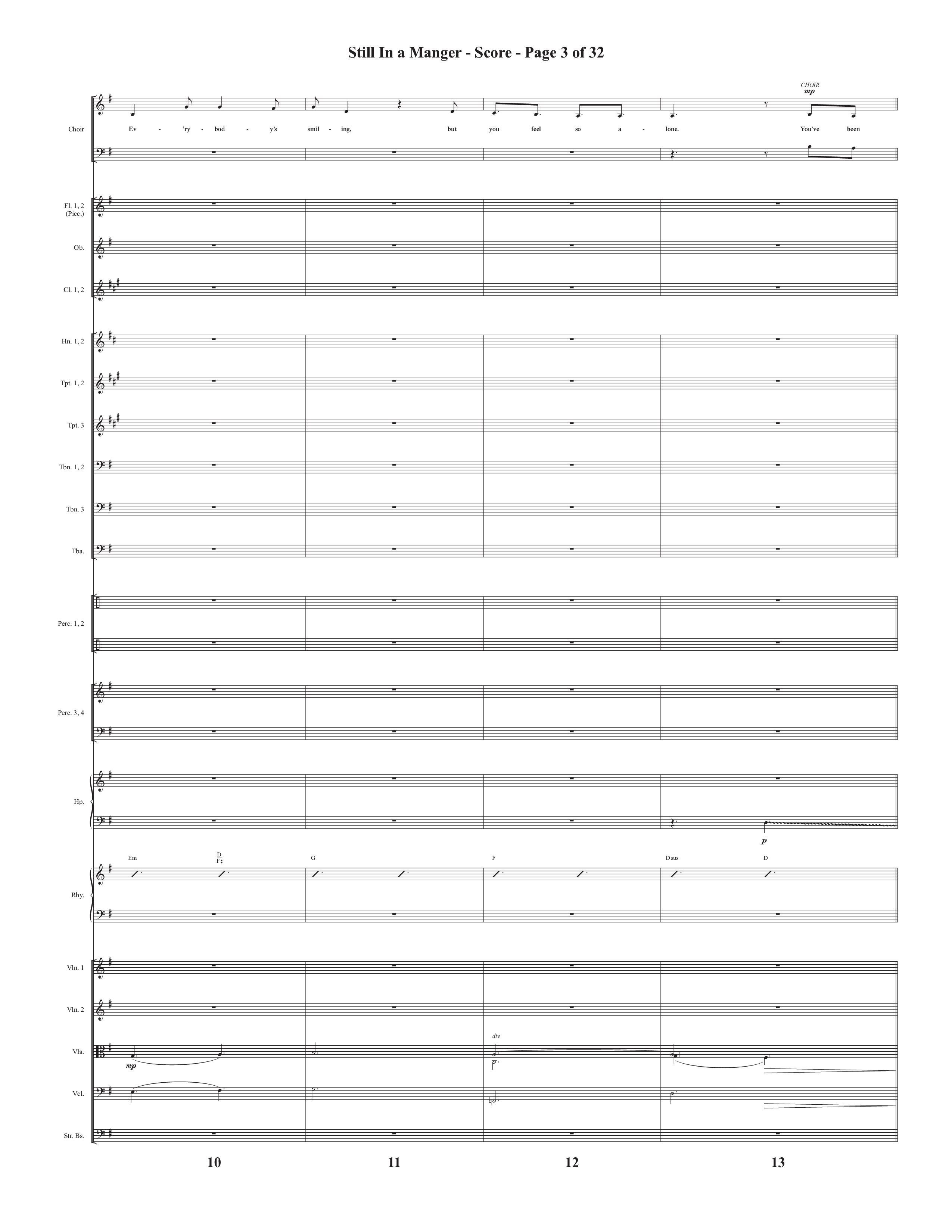 Still In A Manger with What Child Is This (Choral Anthem SATB) Orchestration (Semsen Music / Arr. Daniel Semsen)