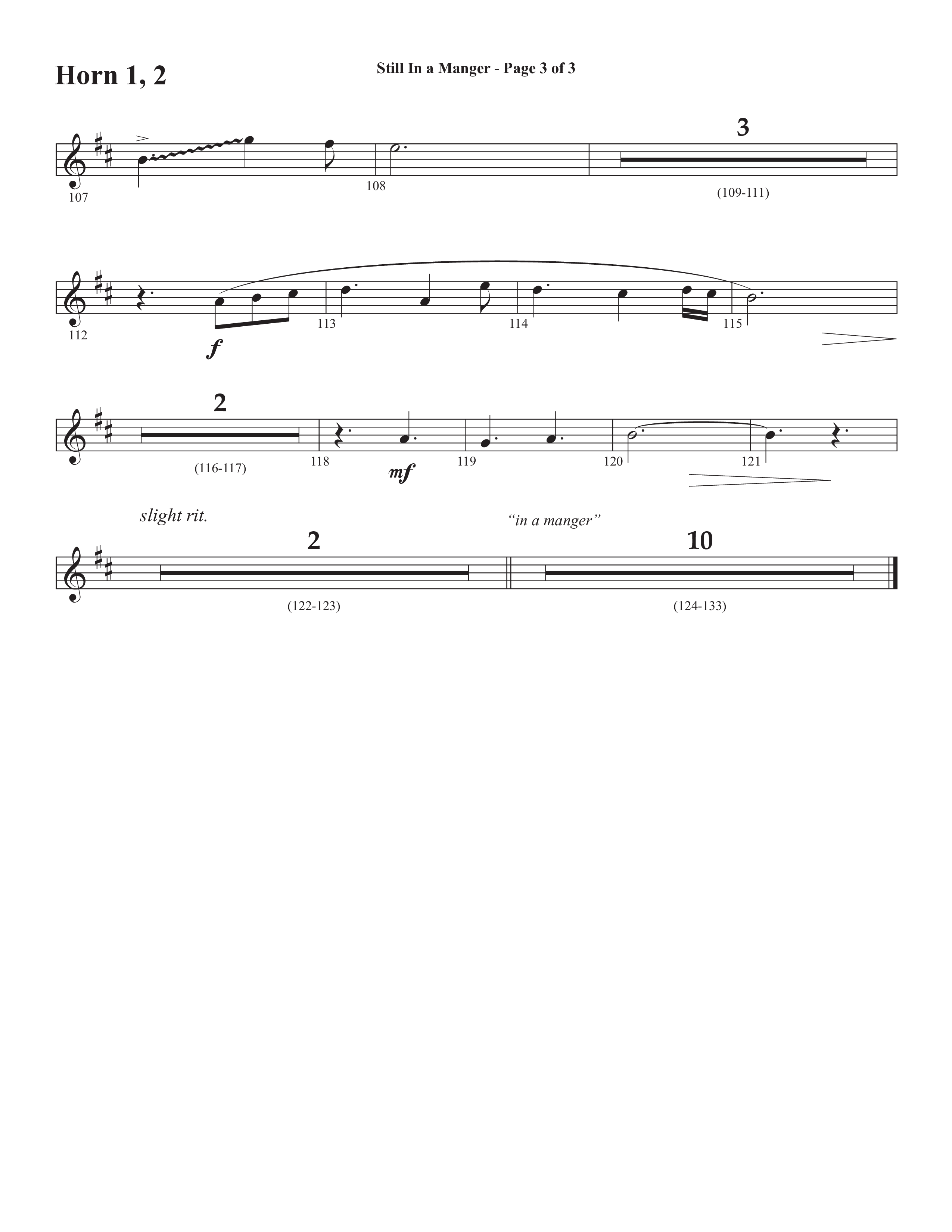 Still In A Manger with What Child Is This (Choral Anthem SATB) French Horn 1/2 (Semsen Music / Arr. Daniel Semsen)
