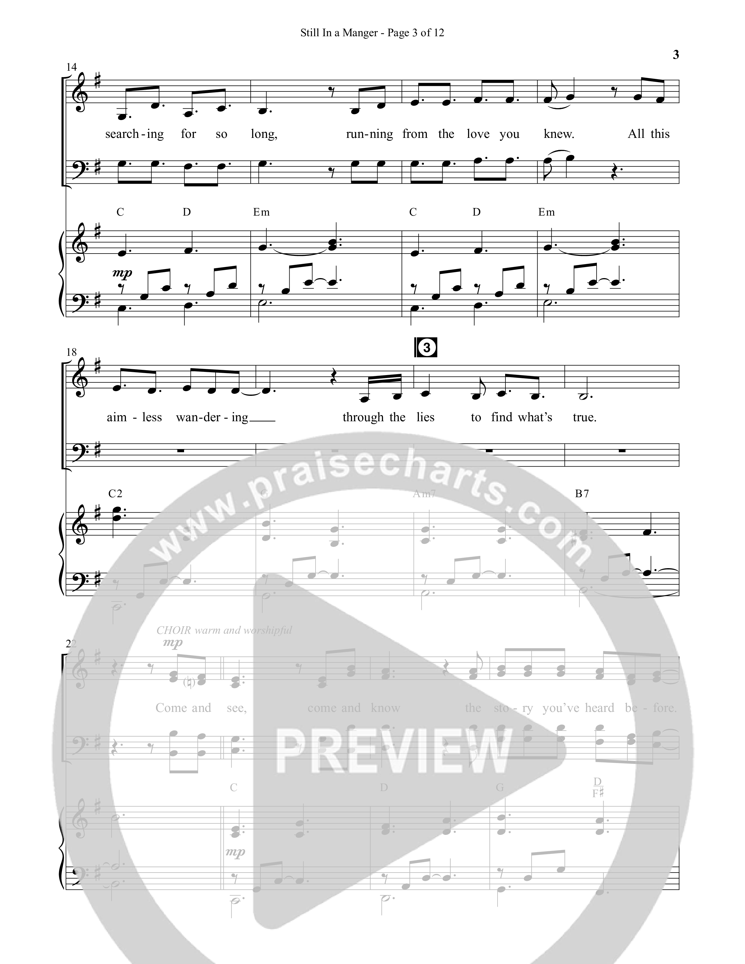 Still In A Manger with What Child Is This (Choral Anthem SATB) Anthem (SATB/Piano) (Semsen Music / Arr. Daniel Semsen)