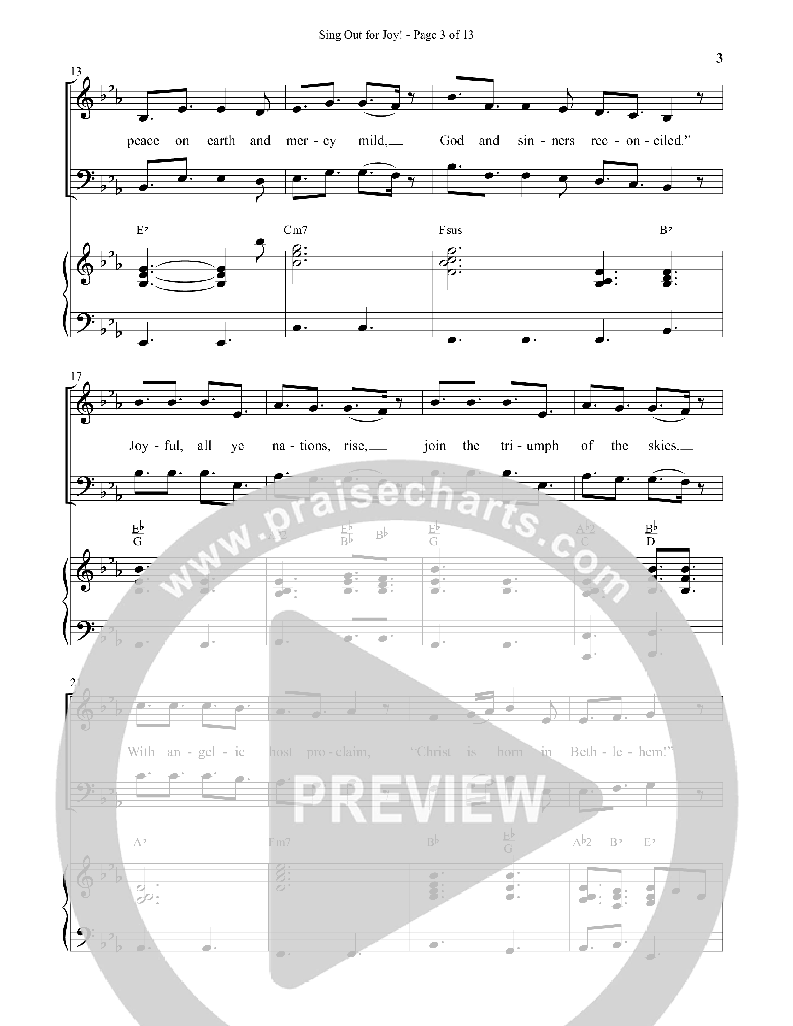 Sing Out For Joy (Choral Anthem SATB) Anthem (SATB/Piano) (Semsen Music / Arr. John Bolin / Orch. Cliff Duren)