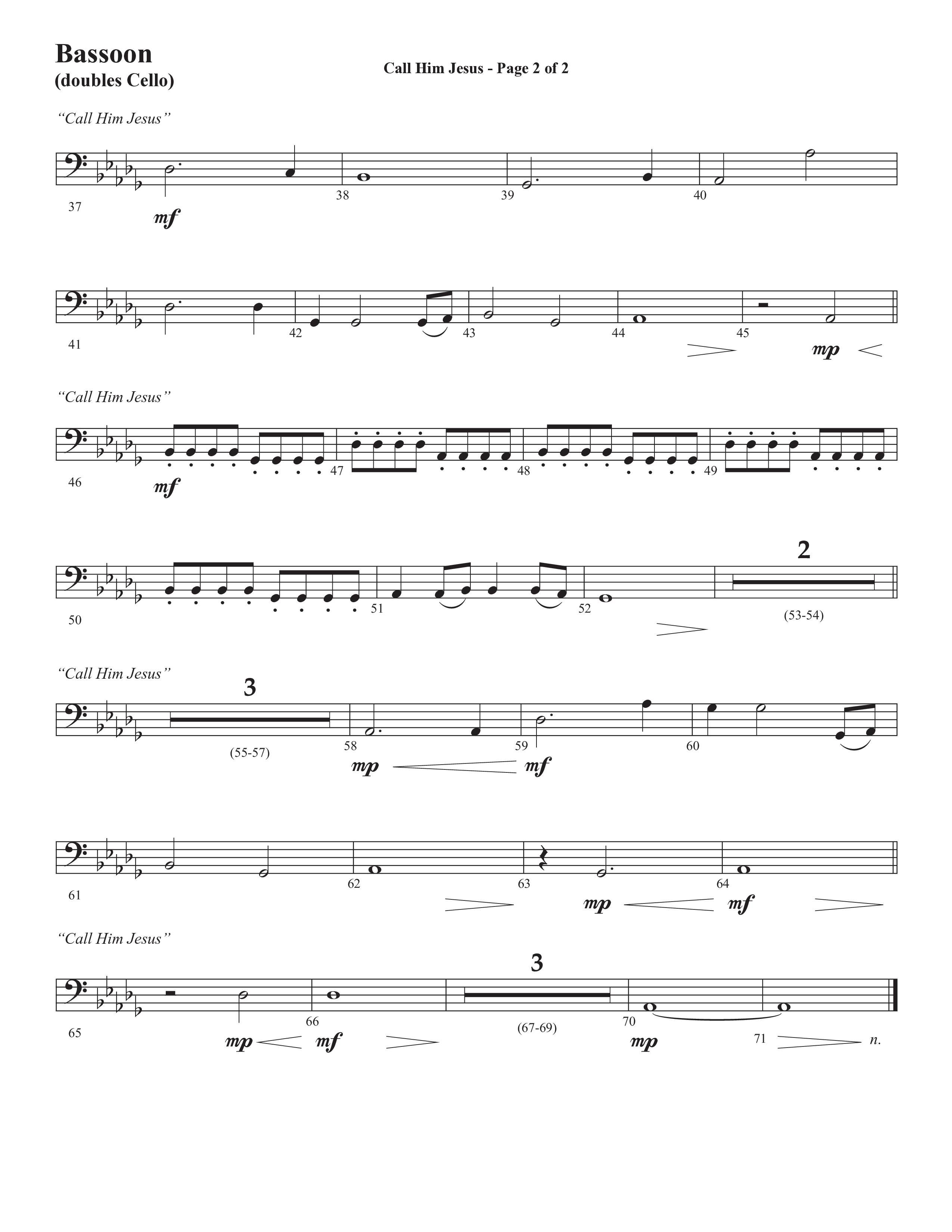 Call Him Jesus (Choral Anthem SATB) Bassoon (Semsen Music / Arr. Daniel Semsen)