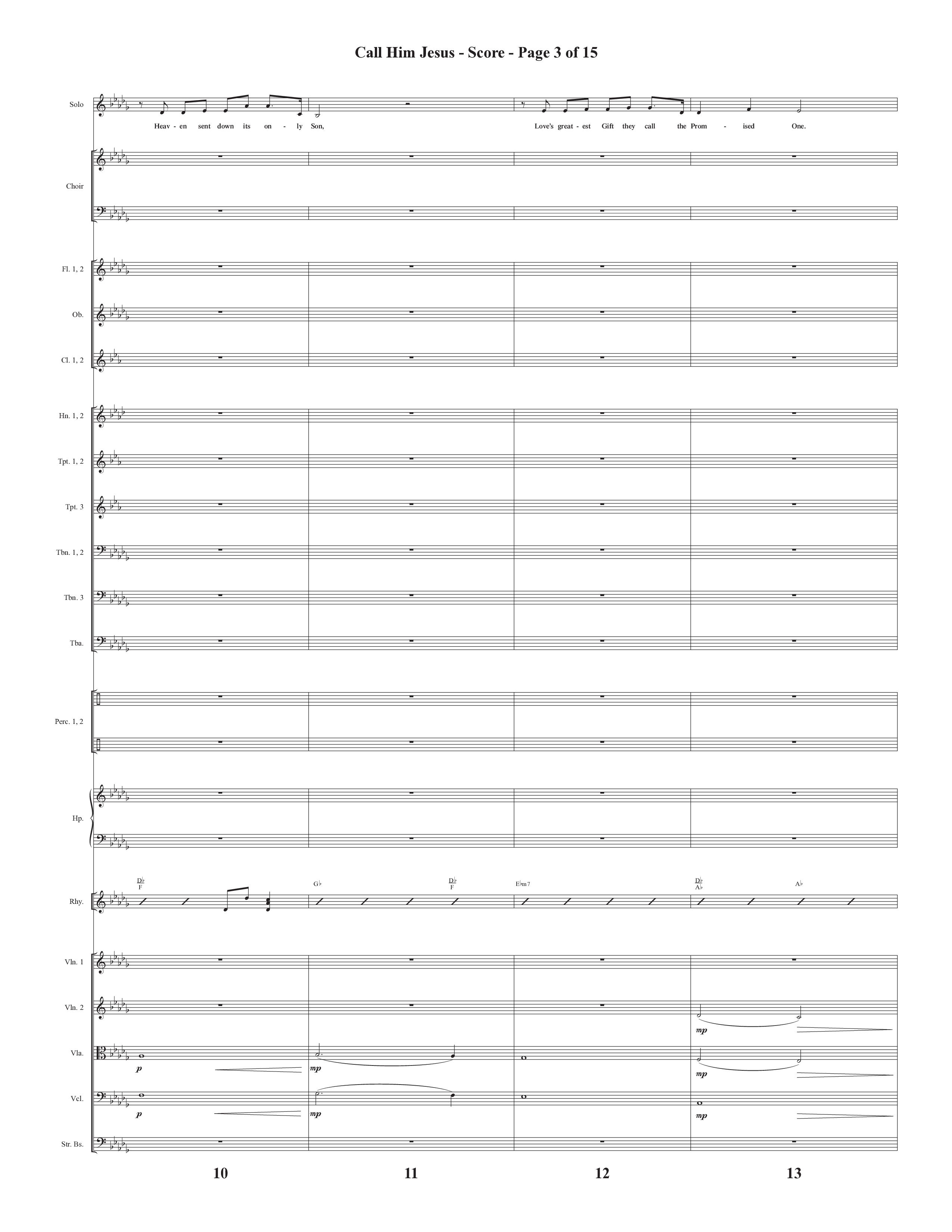Call Him Jesus (Choral Anthem SATB) Orchestration (Semsen Music / Arr. Daniel Semsen)