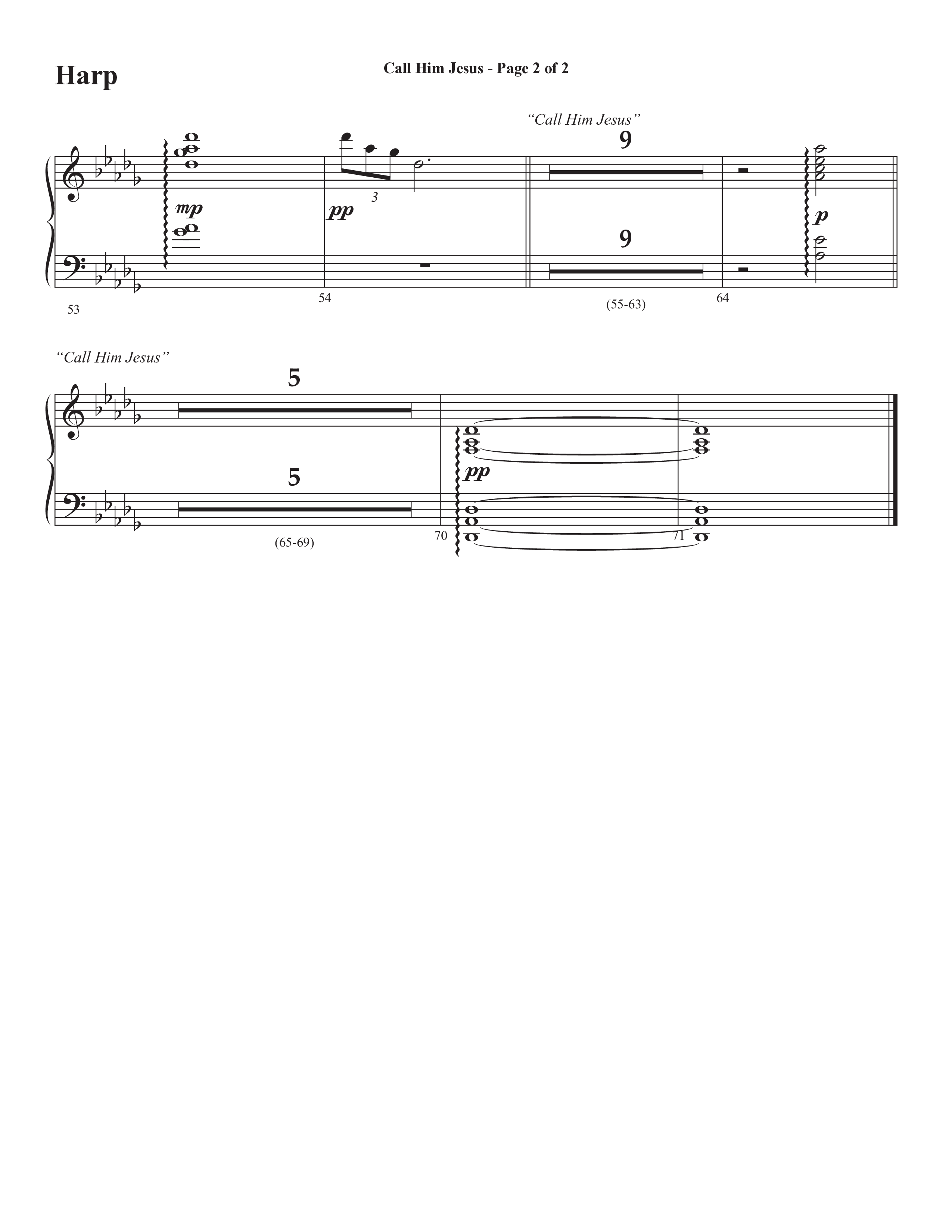 Call Him Jesus (Choral Anthem SATB) Harp (Semsen Music / Arr. Daniel Semsen)