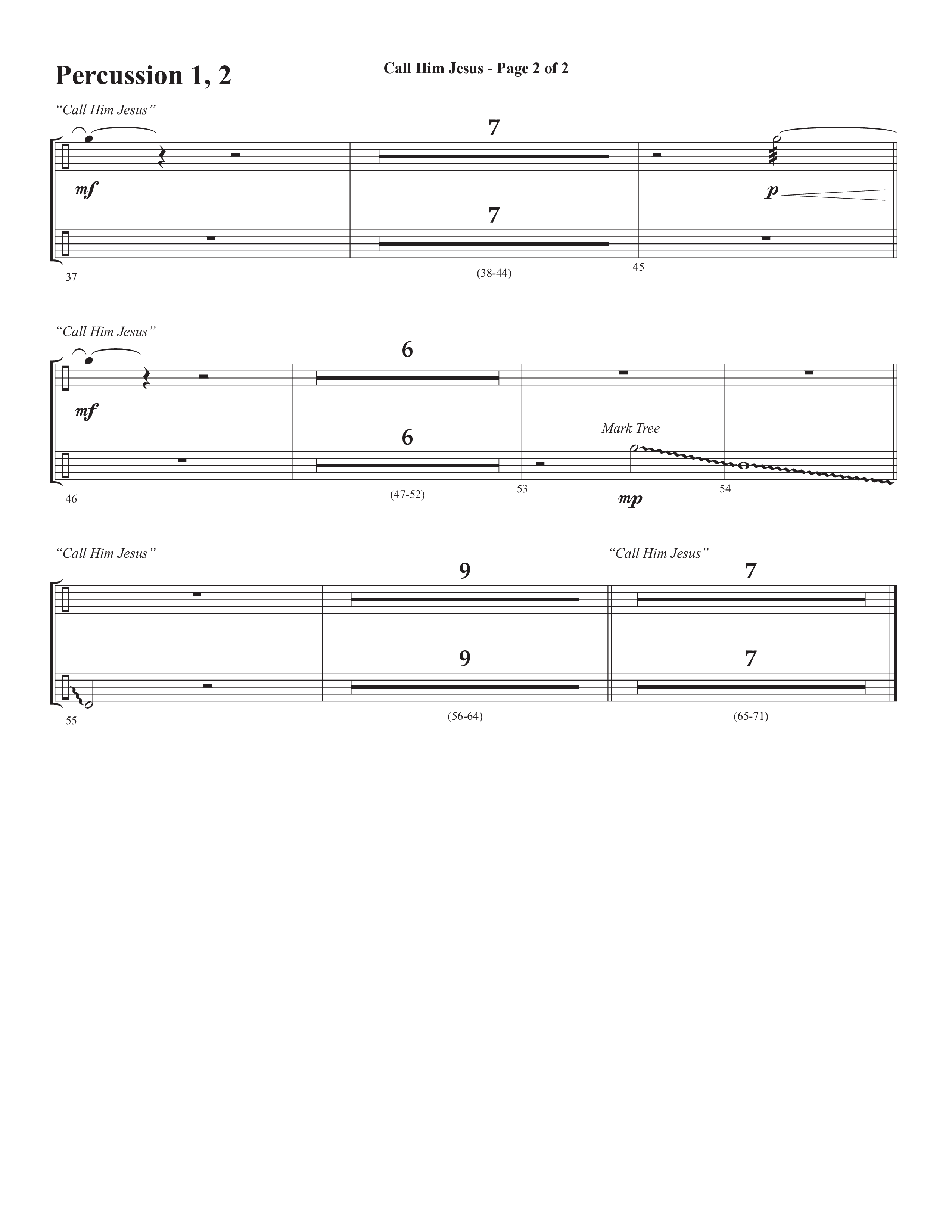 Call Him Jesus (Choral Anthem SATB) Percussion 1/2 (Semsen Music / Arr. Daniel Semsen)