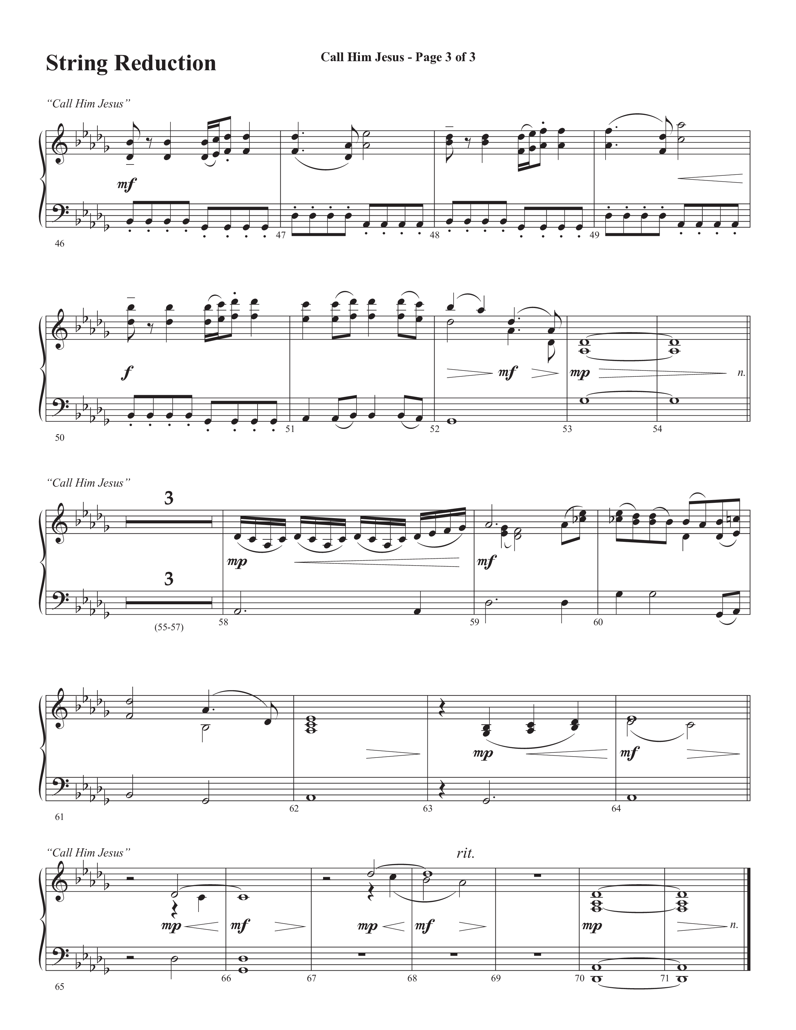 Call Him Jesus (Choral Anthem SATB) String Reduction (Semsen Music / Arr. Daniel Semsen)