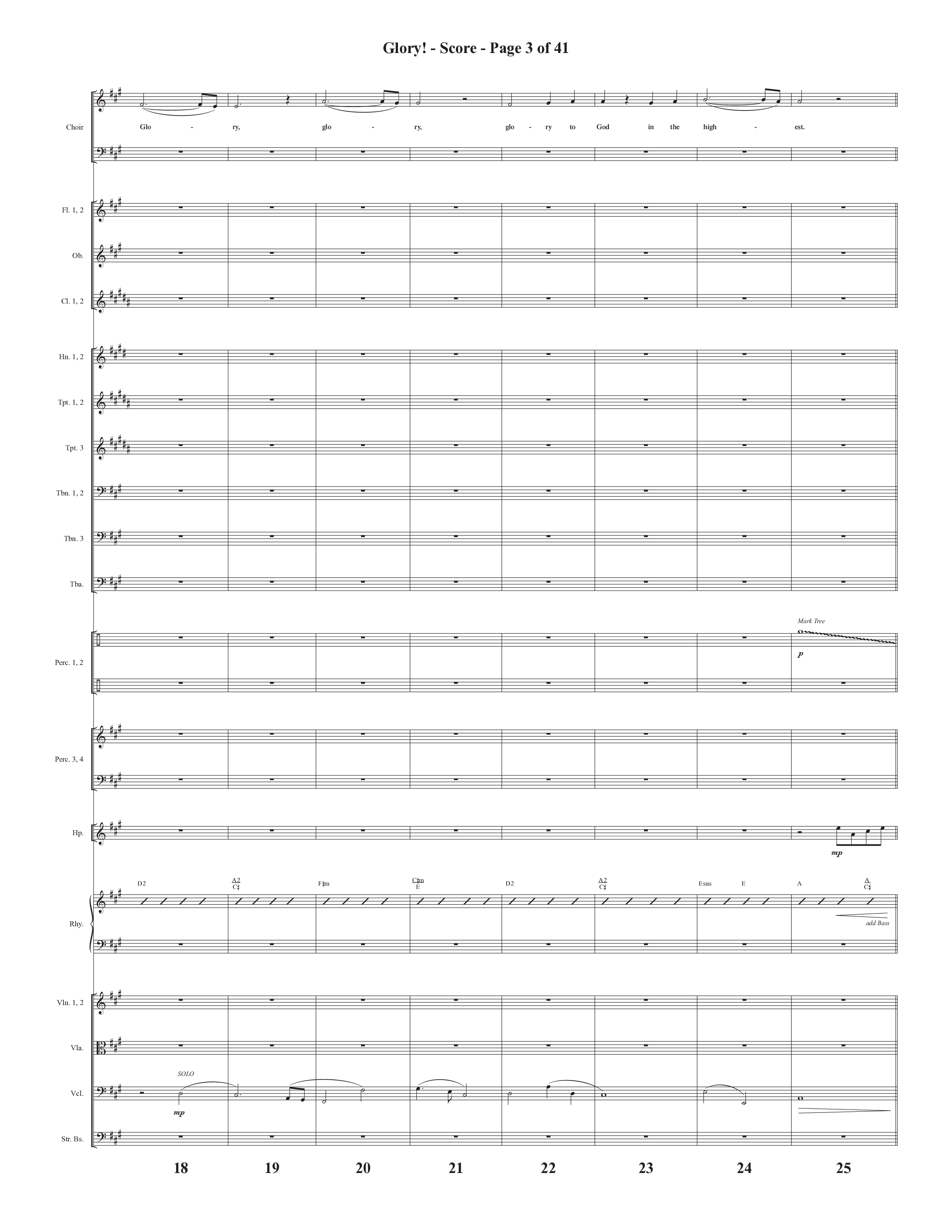 Glory: A Christmas Worship Experience (Choral Anthem SATB) Conductor's Score (Semsen Music / Arr. John Bolin / Orch. Cliff Duren)