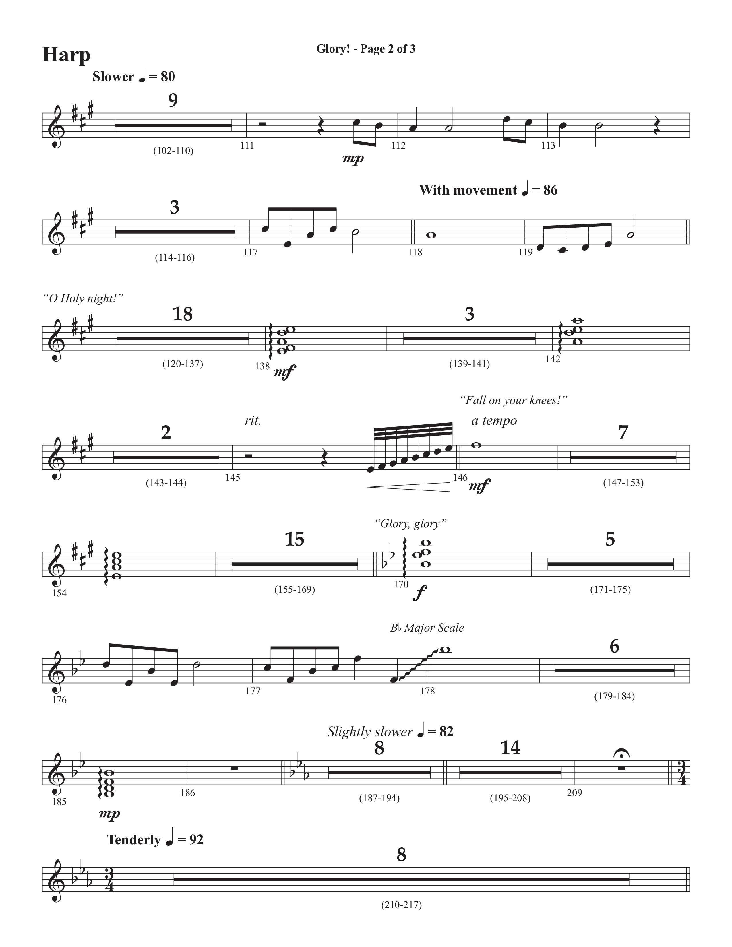 Glory: A Christmas Worship Experience (Choral Anthem SATB) Harp (Semsen Music / Arr. John Bolin / Orch. Cliff Duren)