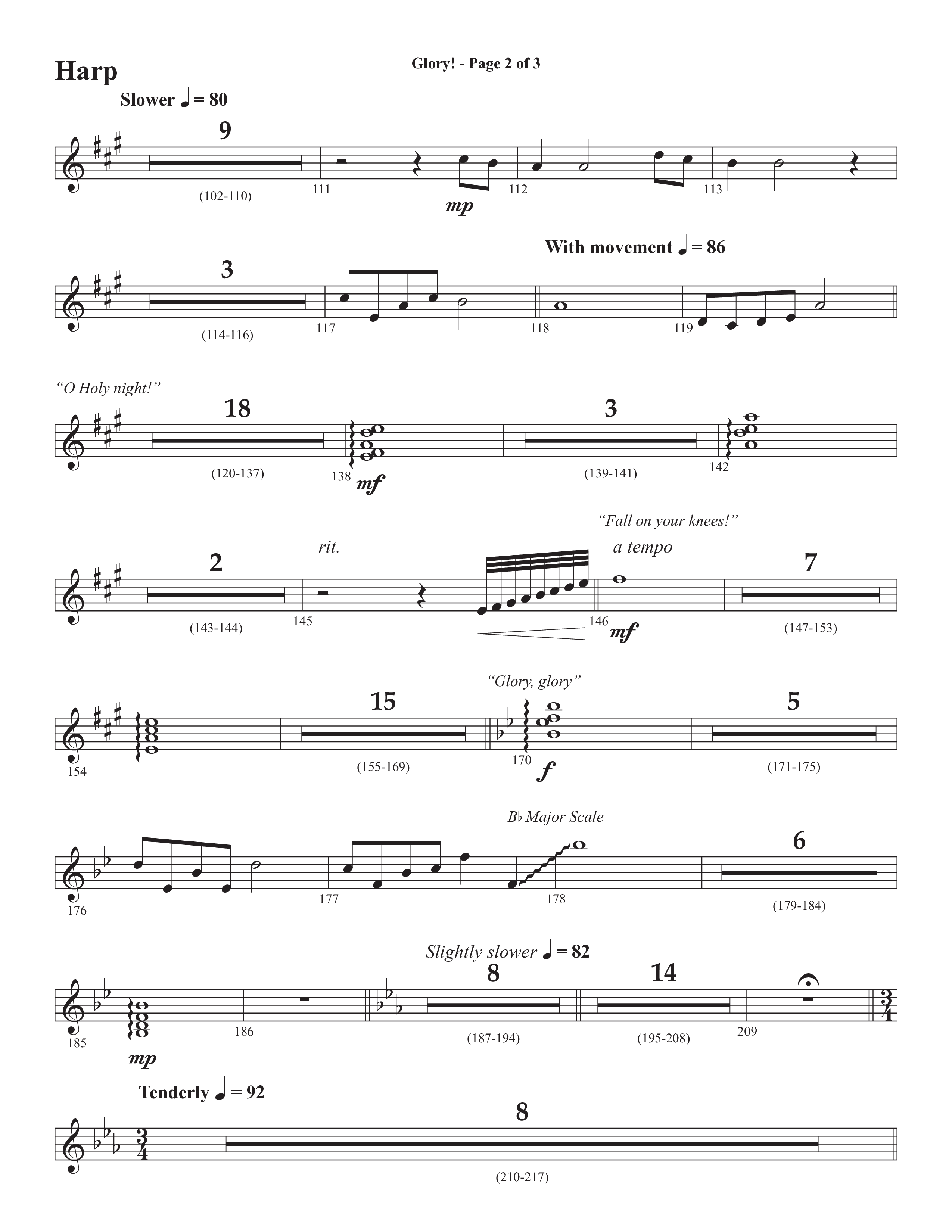 Glory: A Christmas Worship Experience (Choral Anthem SATB) Harp (Semsen Music / Arr. John Bolin / Orch. Cliff Duren)