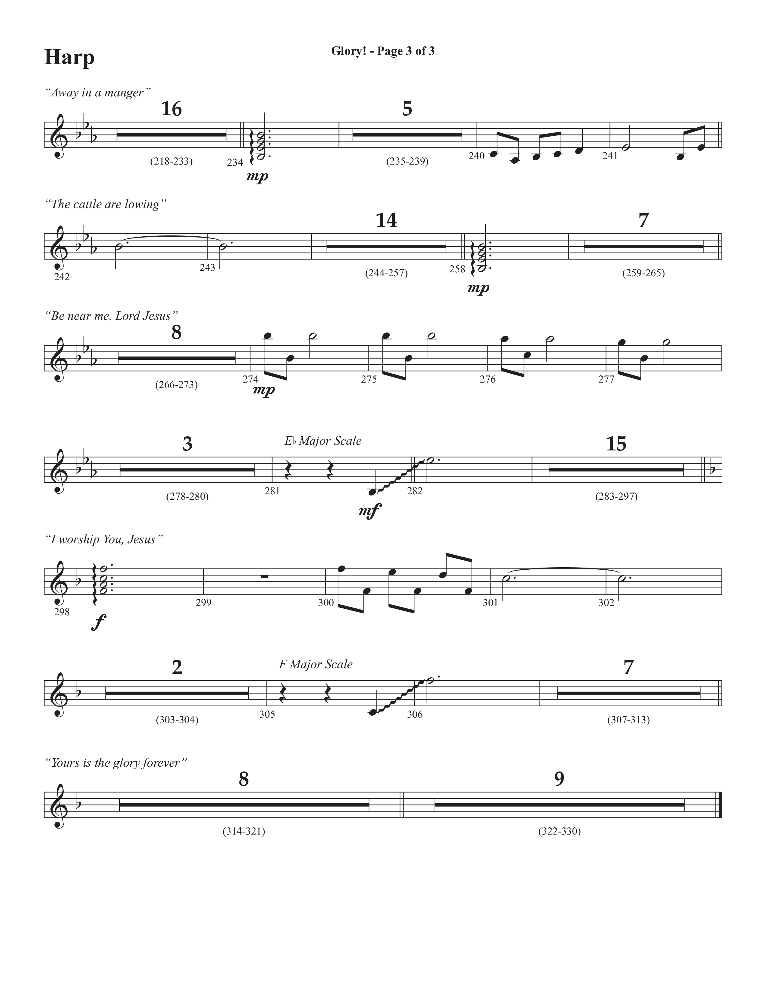Glory: A Christmas Worship Experience (Choral Anthem SATB) Harp (Semsen Music / Arr. John Bolin / Orch. Cliff Duren)