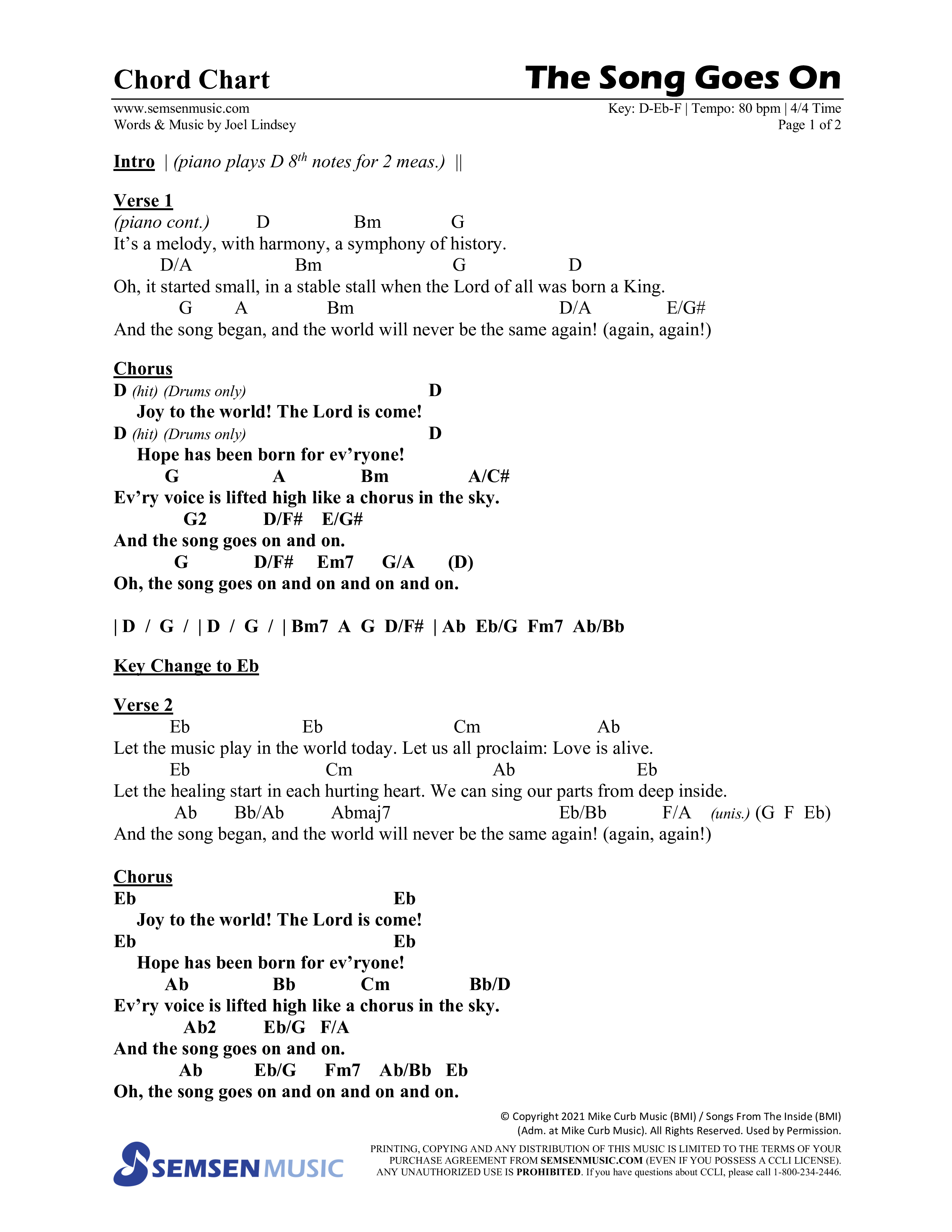 Christmas Is A Child (5 Song Choral Collection) Song 2 (Lead & Chords) (Semsen Music / Arr. Daniel Semsen)