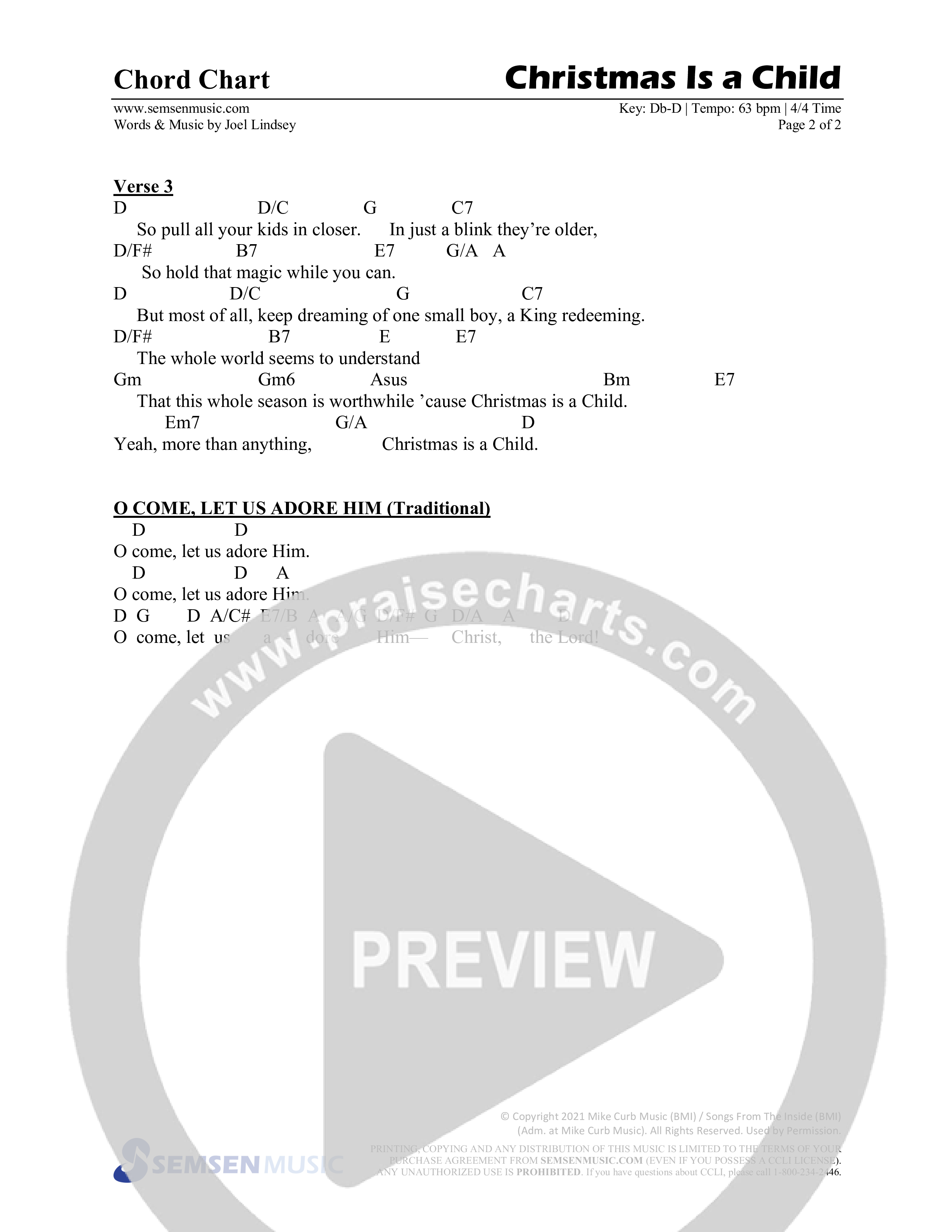 Christmas Is A Child (5 Song Choral Collection) Song 4 (Lead & Chords) (Semsen Music / Arr. Daniel Semsen)