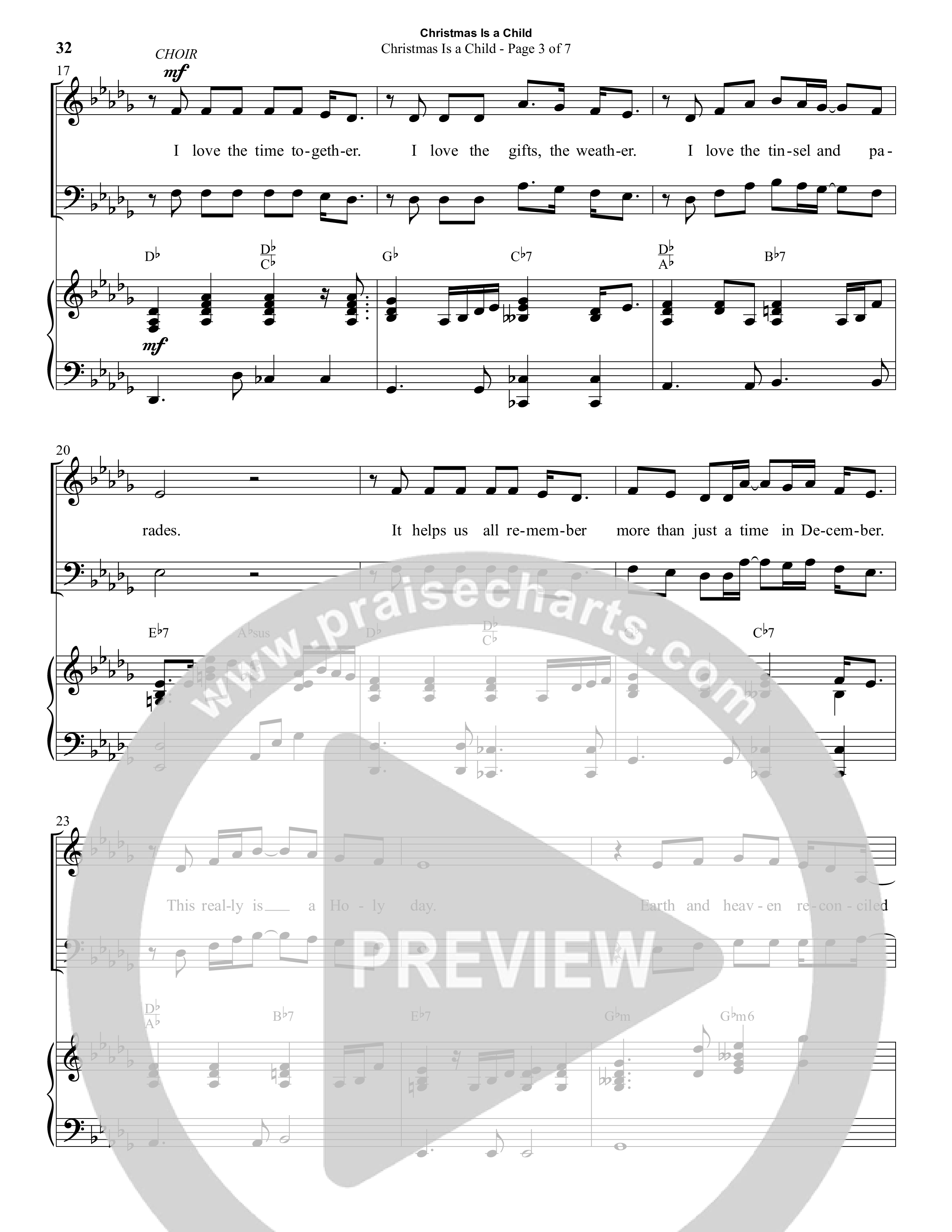 Christmas Is A Child (5 Song Choral Collection) Song 4 (Piano SATB) (Semsen Music / Arr. Daniel Semsen)