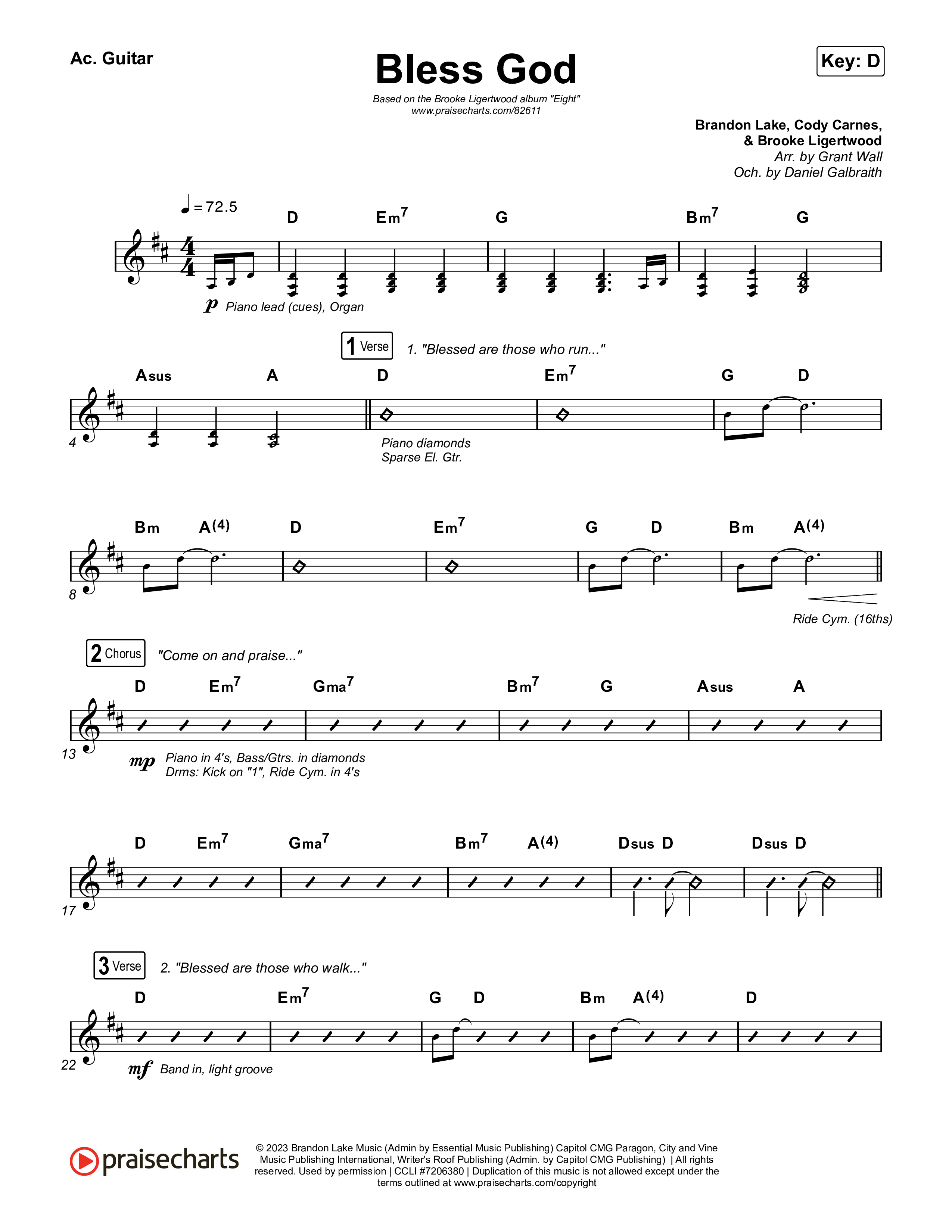 Bless God Acoustic Guitar (Brooke Ligertwood)