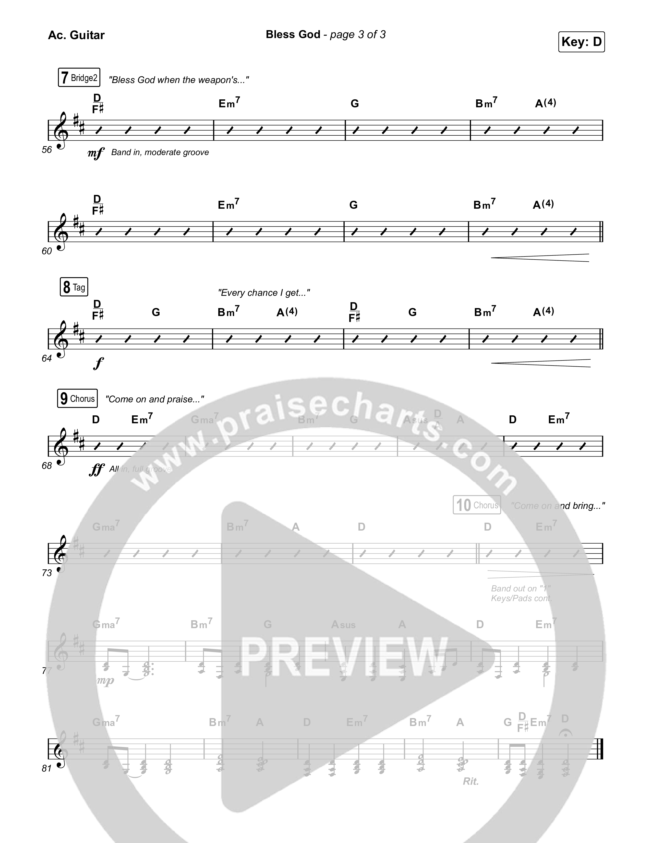 Bless God Acoustic Guitar (Brooke Ligertwood)