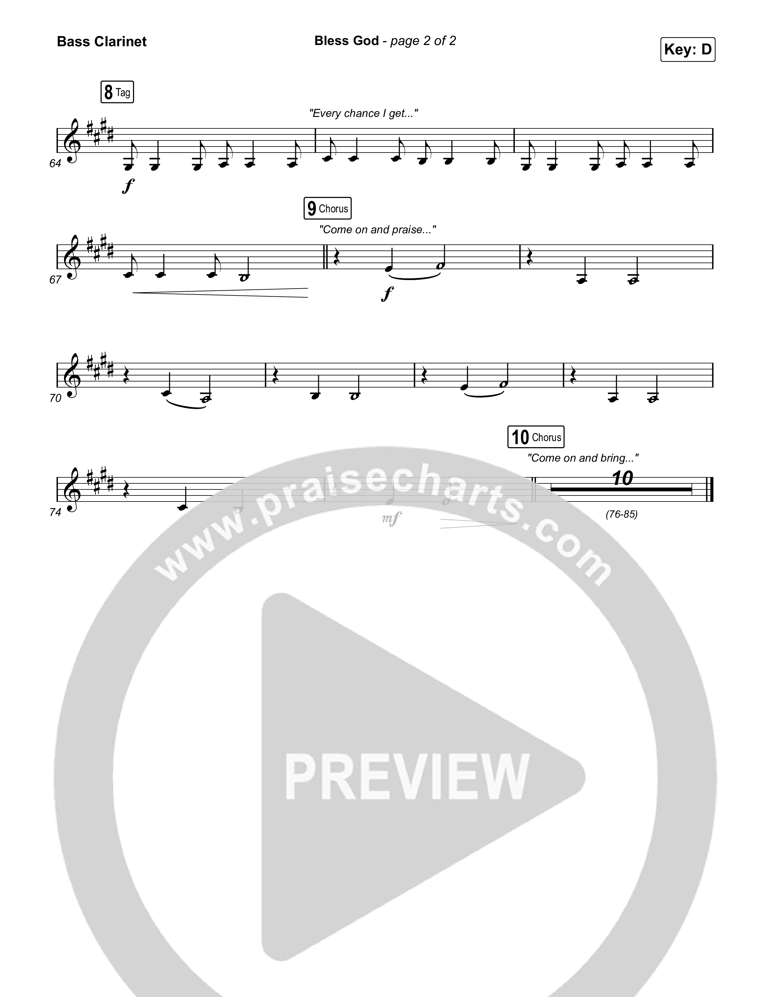 Bless God Bass Clarinet (Brooke Ligertwood)