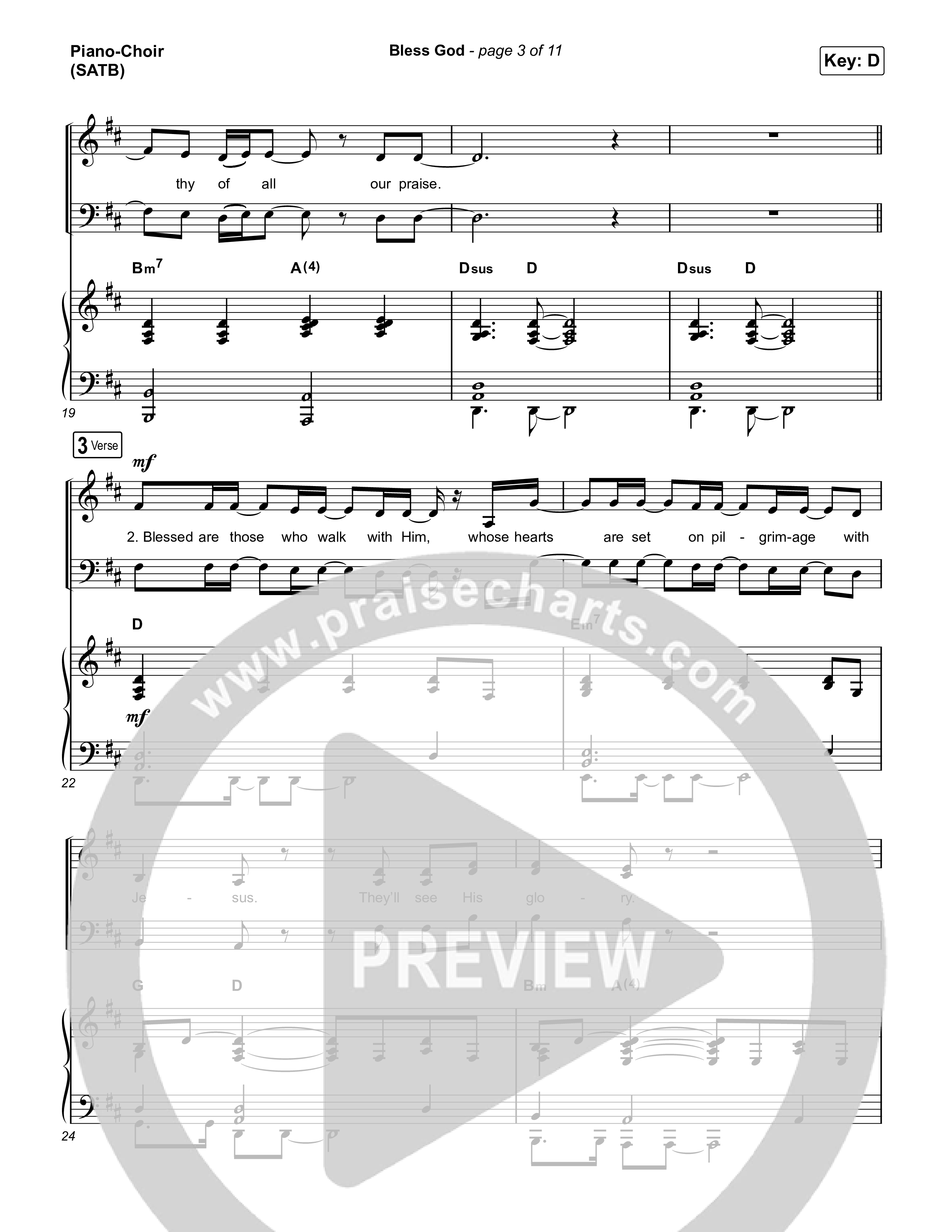 Bless God Piano/Vocal (SATB) (Brooke Ligertwood)