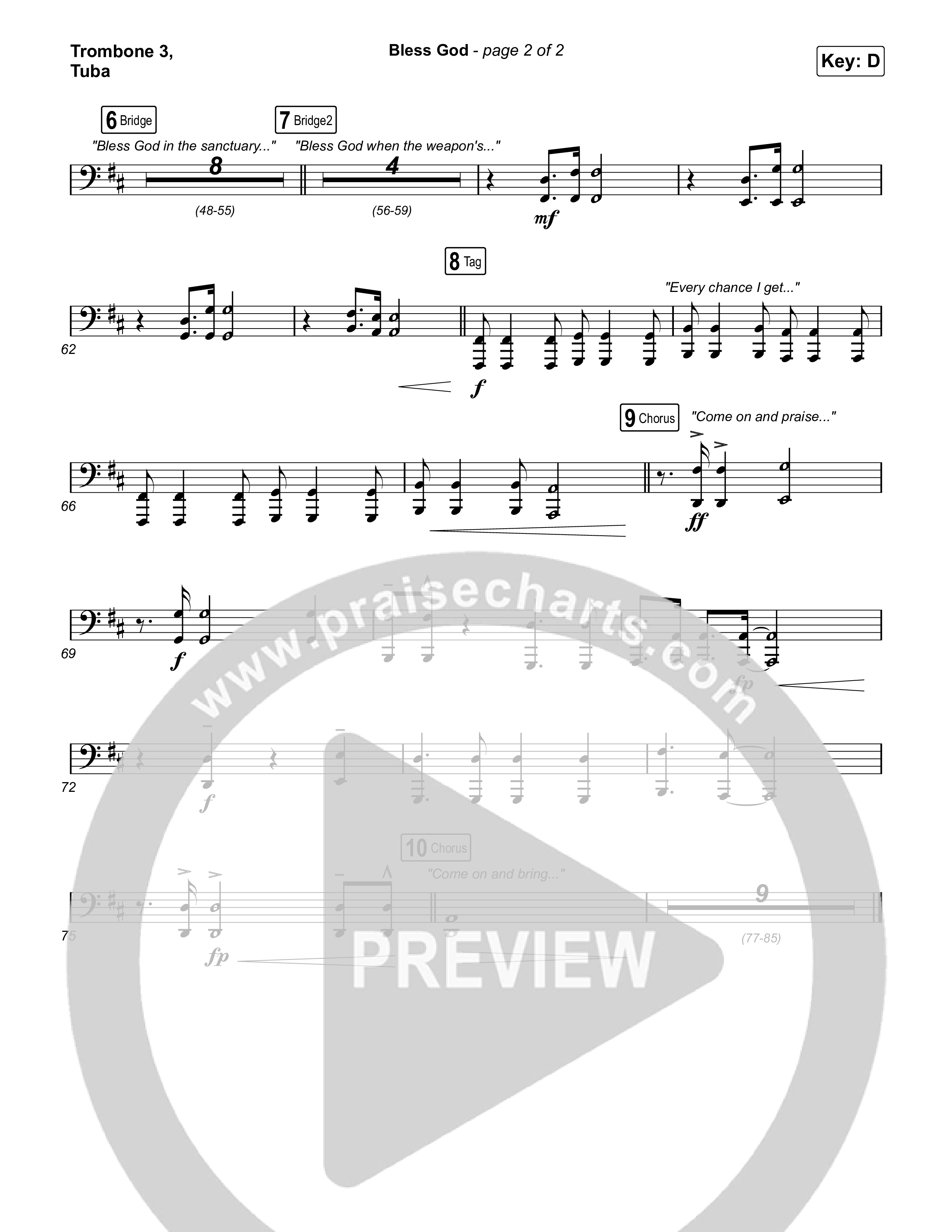 Bless God Trombone 3/Tuba (Brooke Ligertwood)